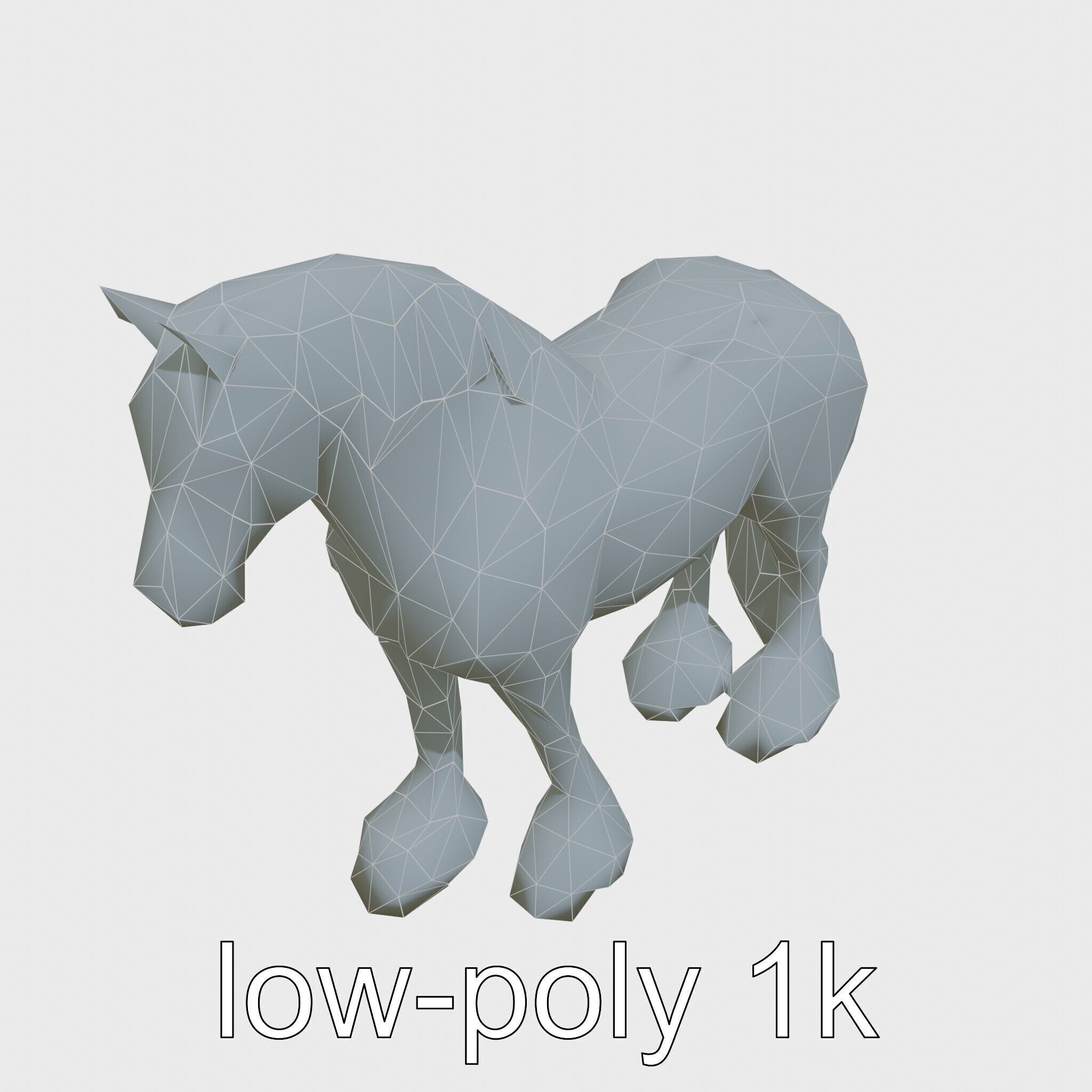 Clydesdale Horse with Feathered Fetlocks 3D Model Low-poly 3D model_16