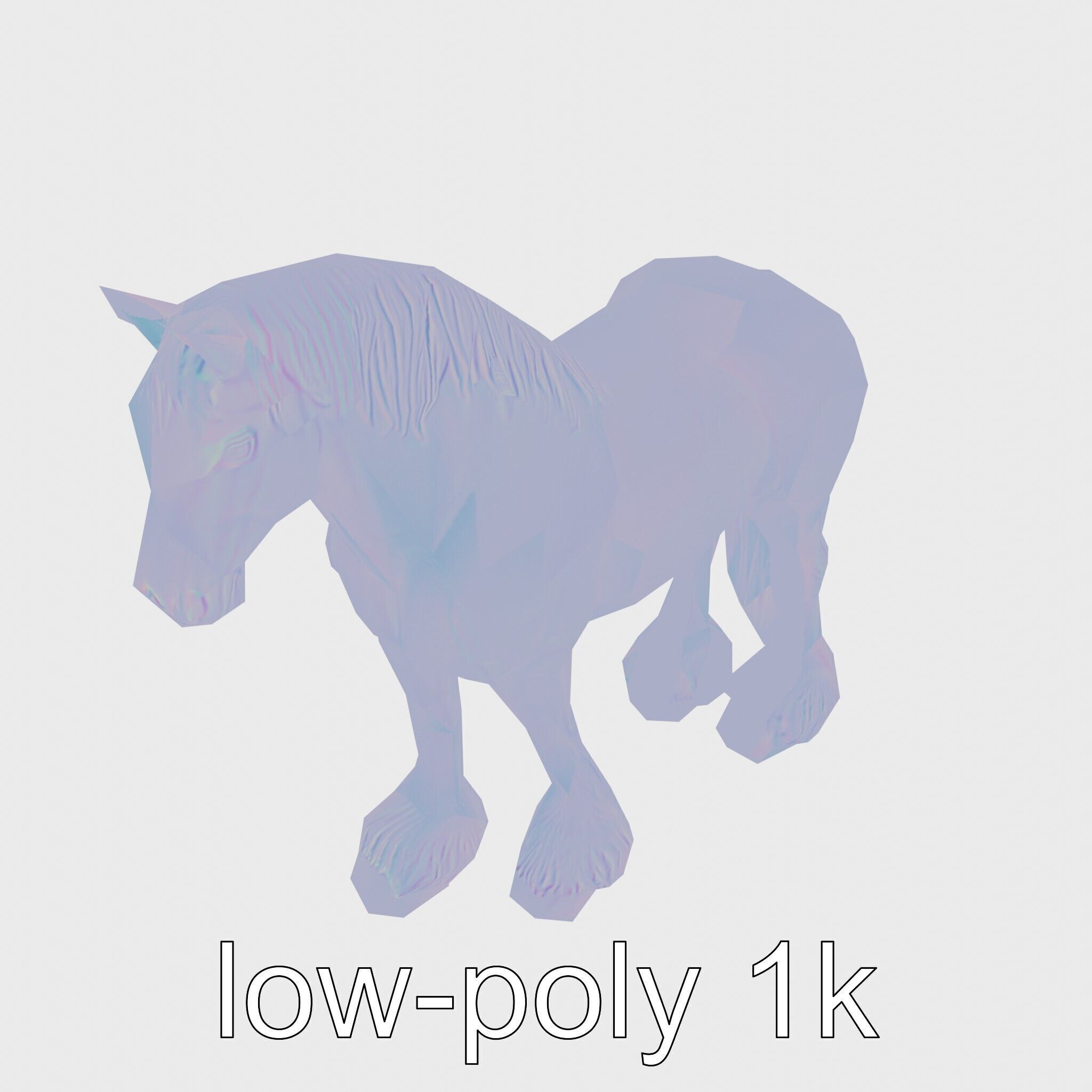 Clydesdale Horse with Feathered Fetlocks 3D Model Low-poly 3D model_14