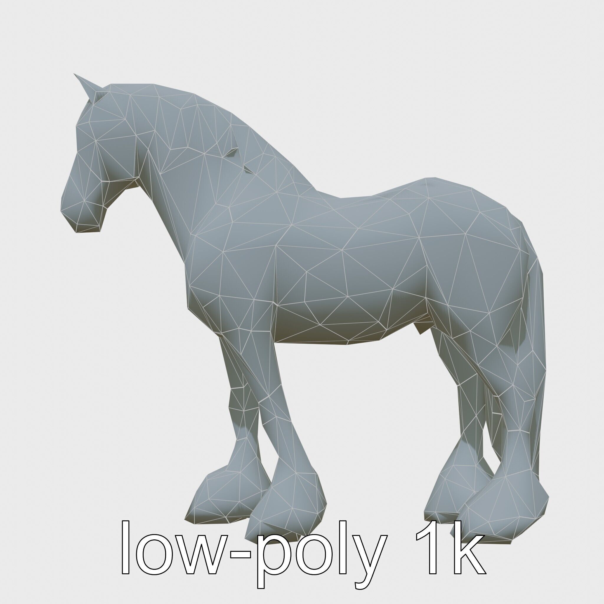 Clydesdale Horse with Feathered Fetlocks 3D Model Low-poly 3D model_7