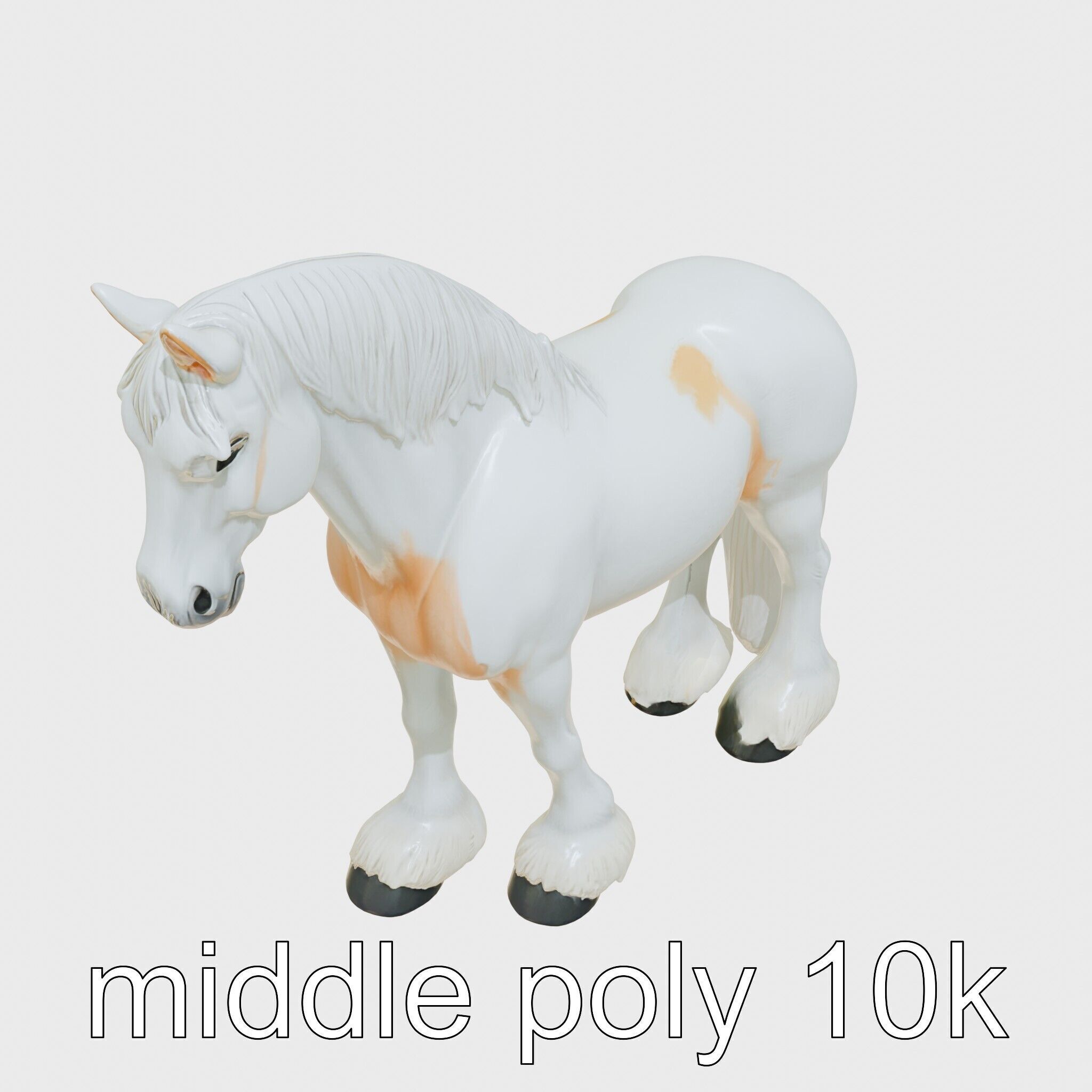 Clydesdale Horse with Feathered Fetlocks 3D Model Low-poly 3D model_13