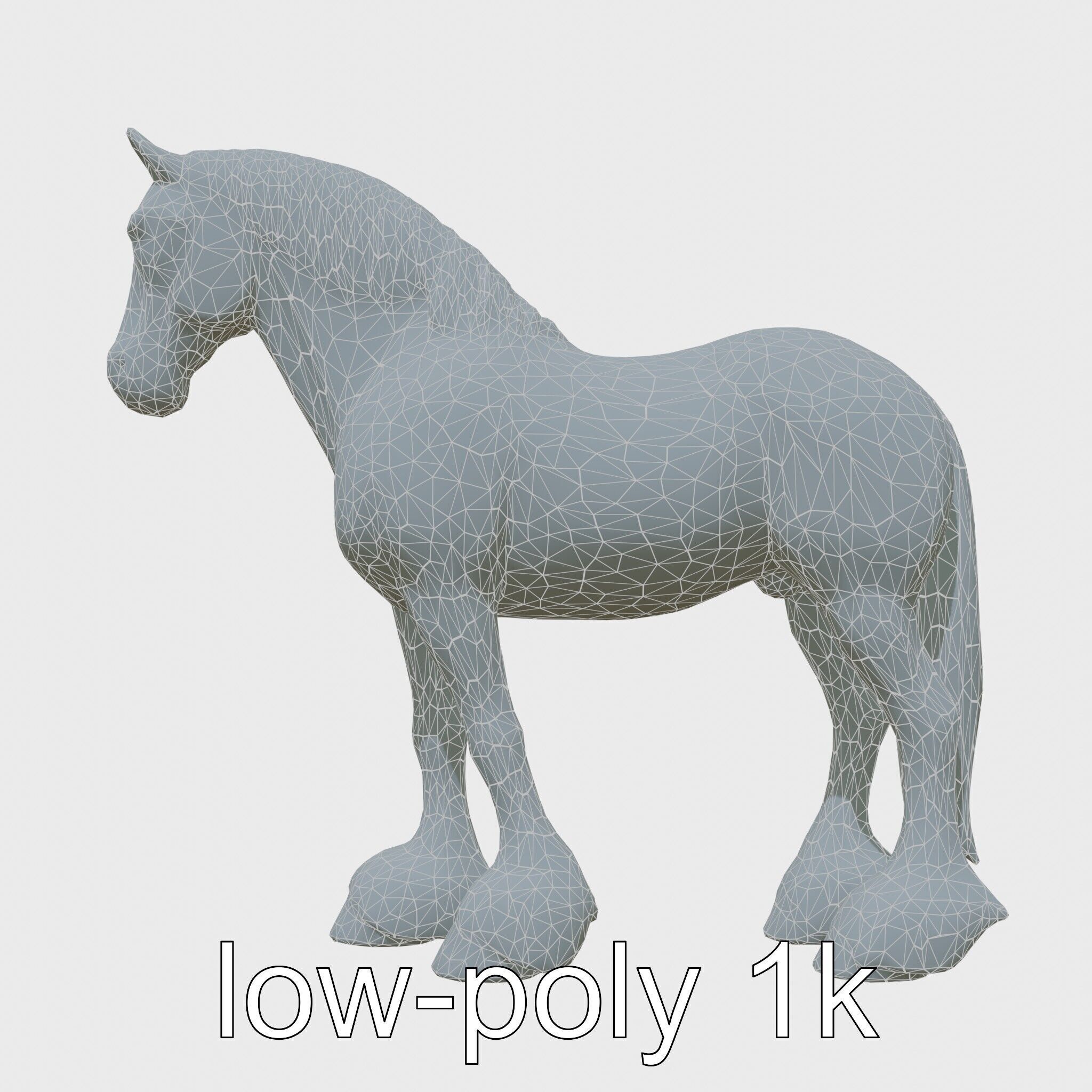 Clydesdale Horse with Feathered Fetlocks 3D Model Low-poly 3D model_27