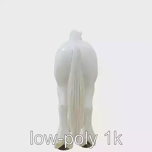Clydesdale Horse with Feathered Fetlocks 3D Model Low-poly 3D model