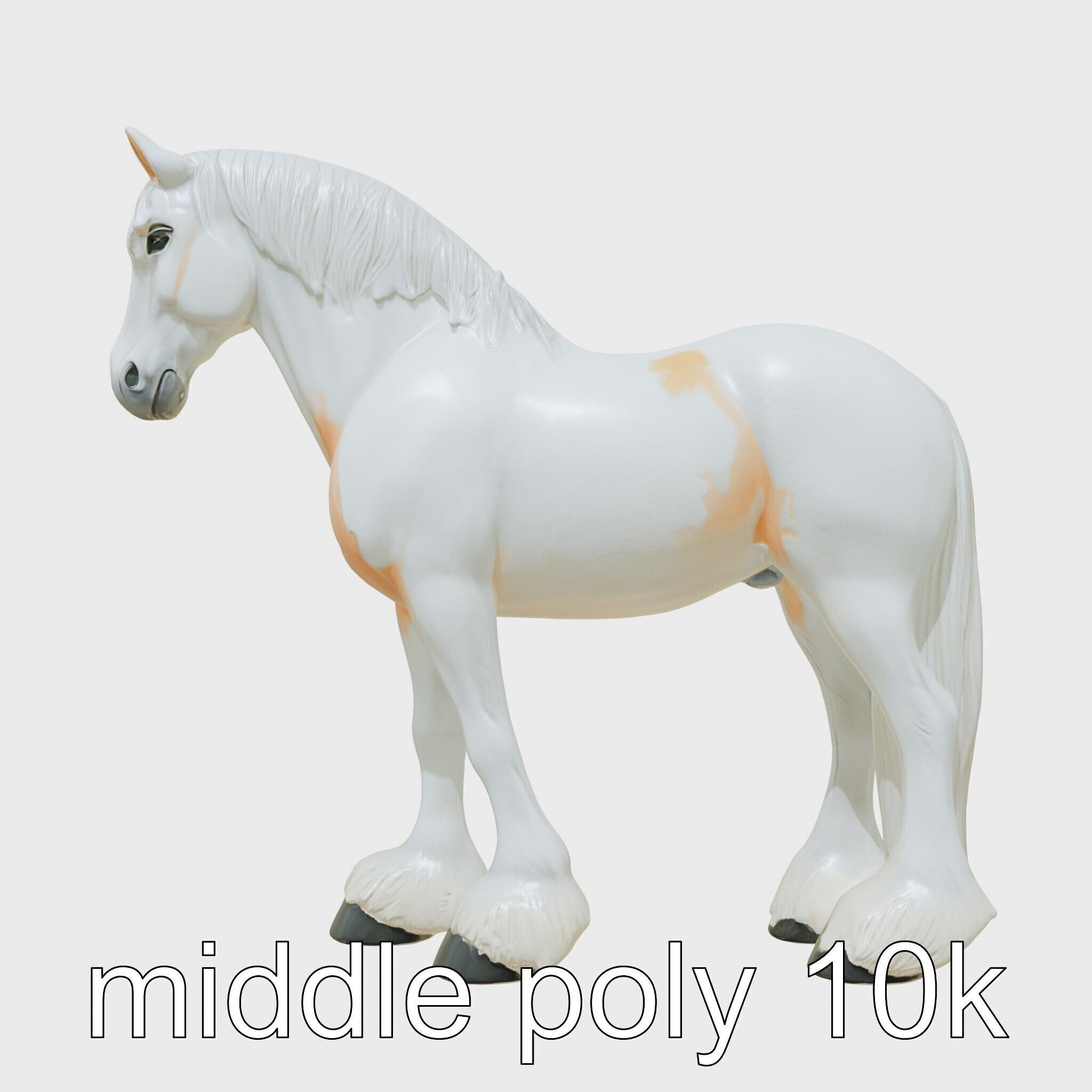 Clydesdale Horse with Feathered Fetlocks 3D Model Low-poly 3D model_2