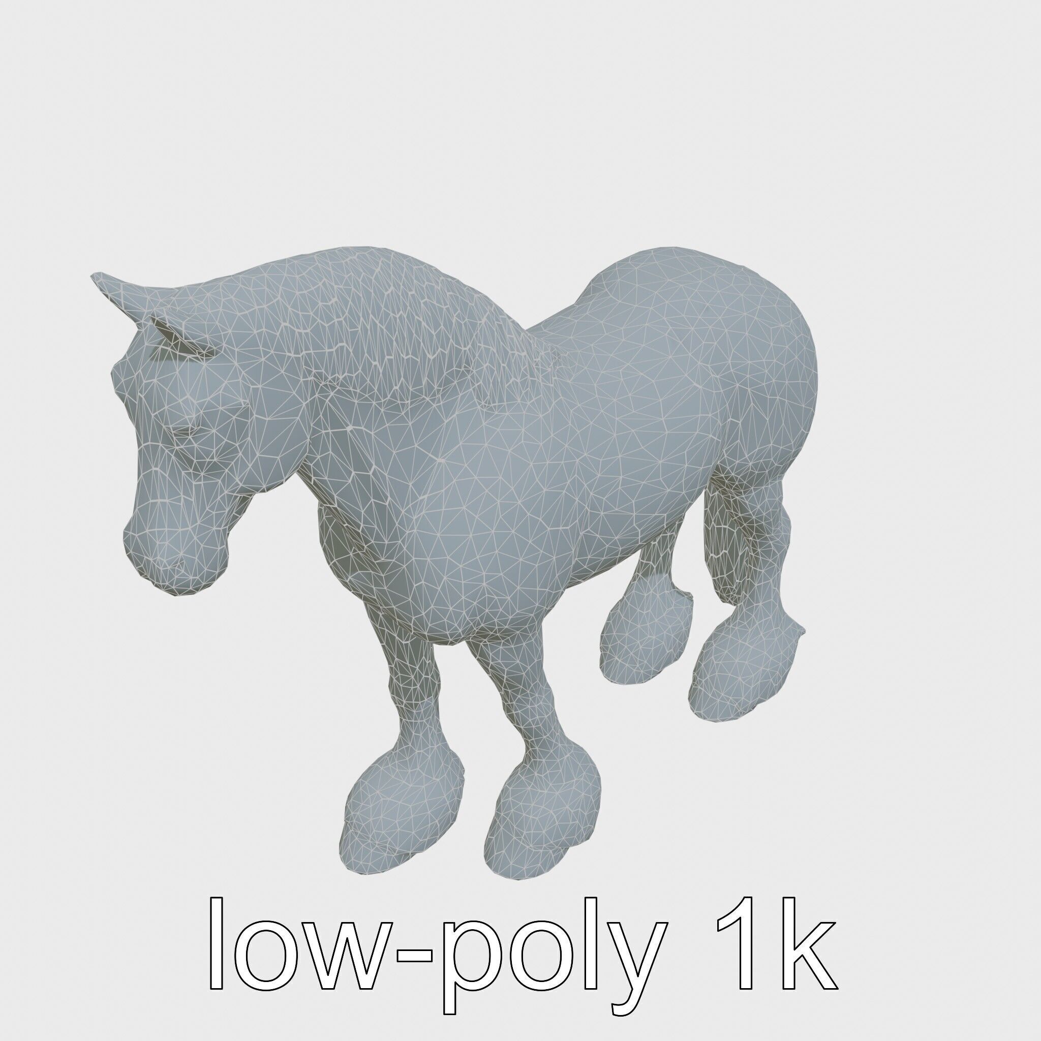 Clydesdale Horse with Feathered Fetlocks 3D Model Low-poly 3D model_30