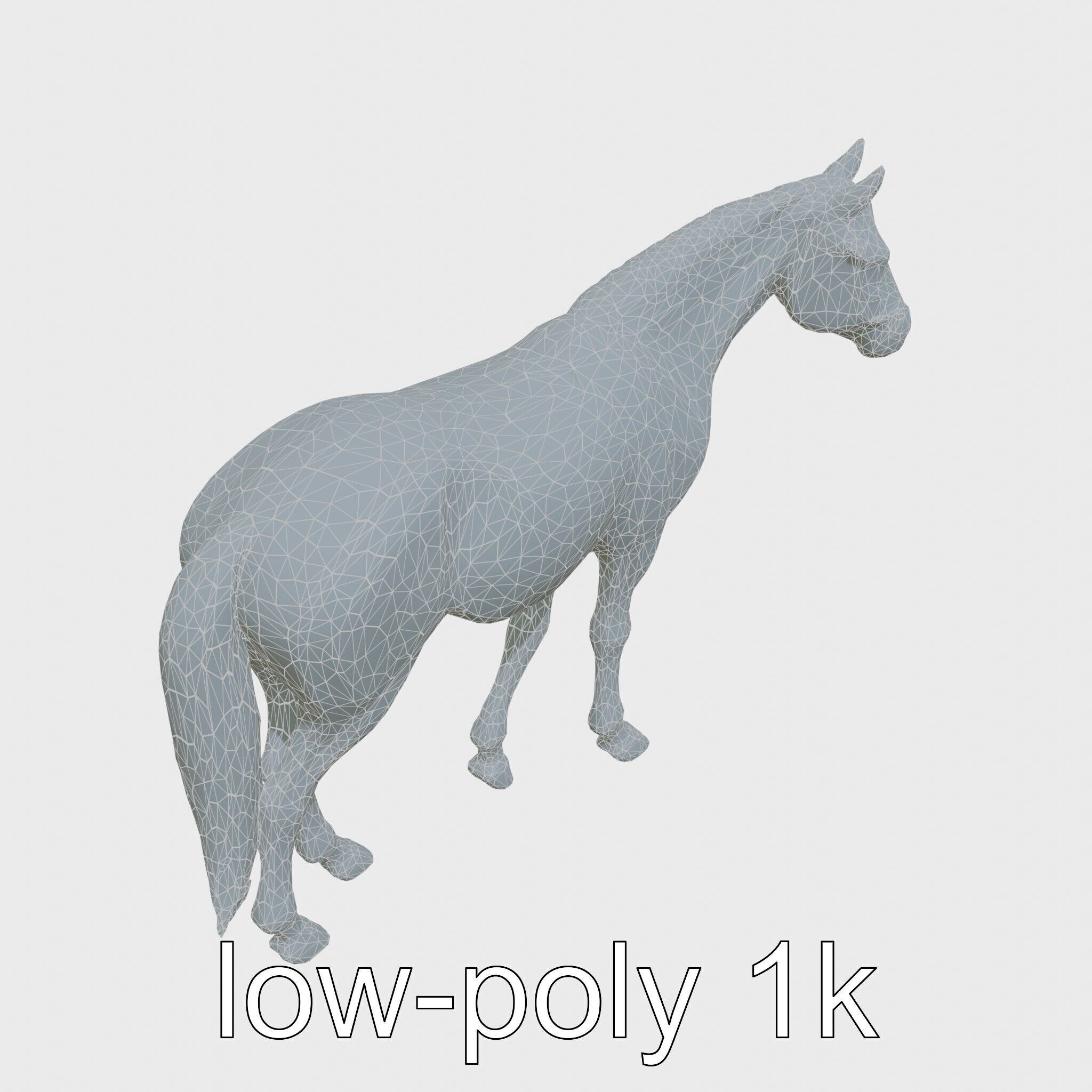 Bay Quarter Horse 3D Model with Earthy Tones Low-poly 3D model_26