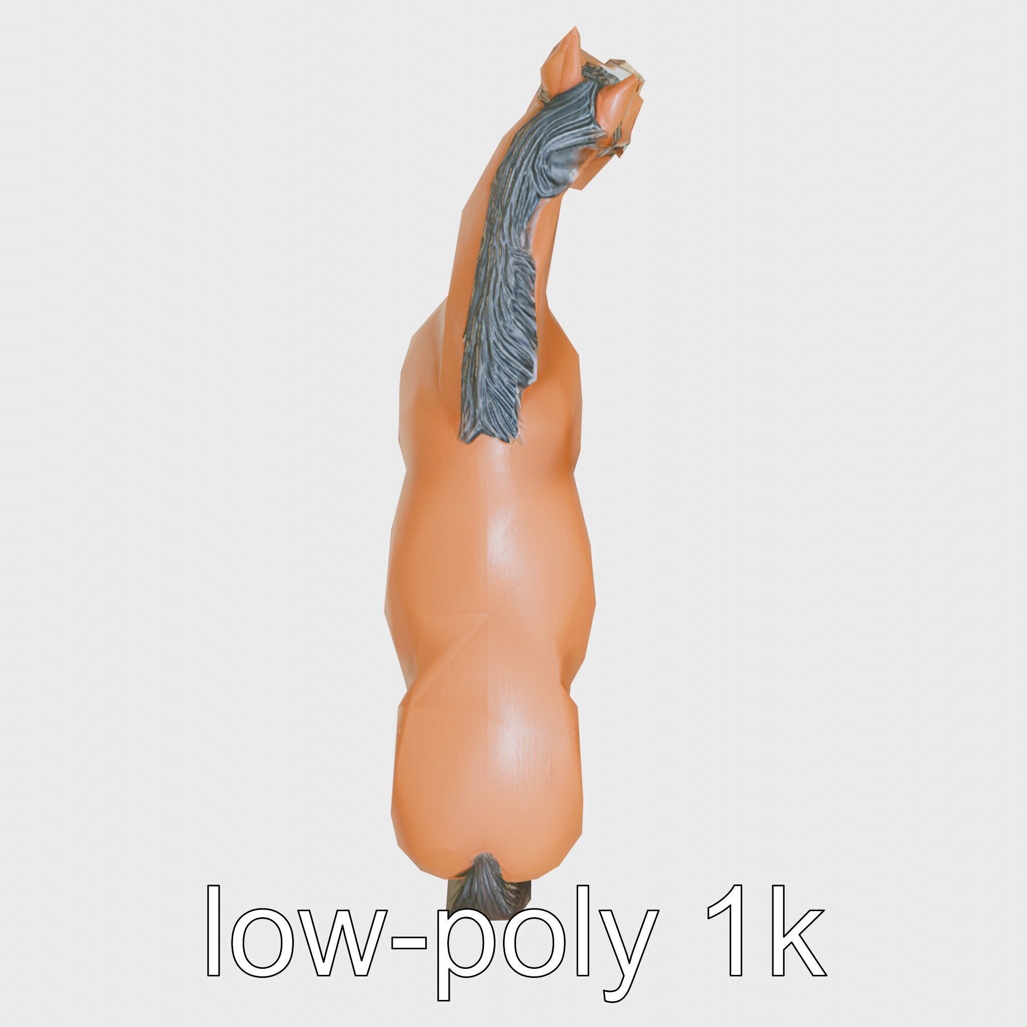 Bay Quarter Horse 3D Model with Earthy Tones Low-poly 3D model_24