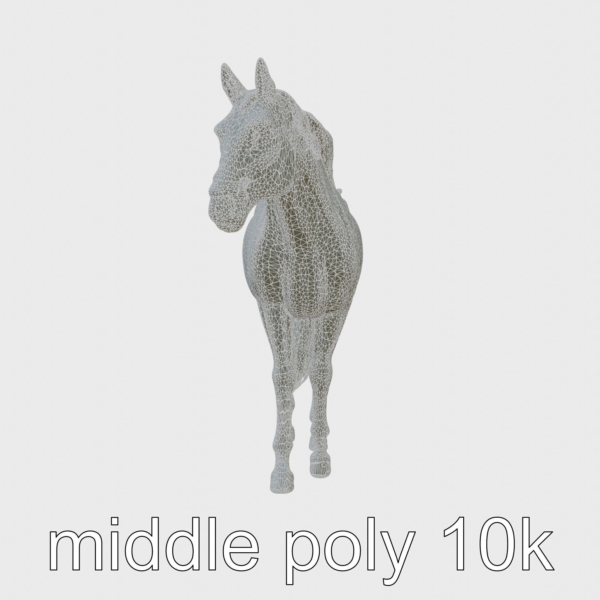 Bay Quarter Horse 3D Model with Earthy Tones Low-poly 3D model_22