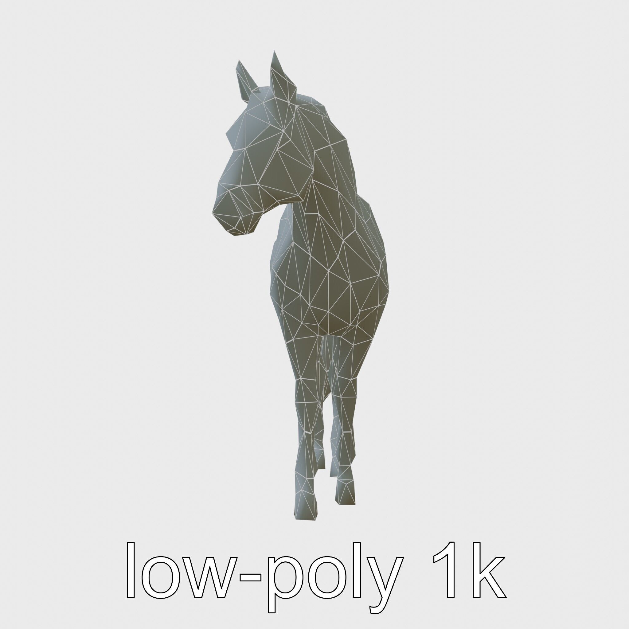 Bay Quarter Horse 3D Model with Earthy Tones Low-poly 3D model_7