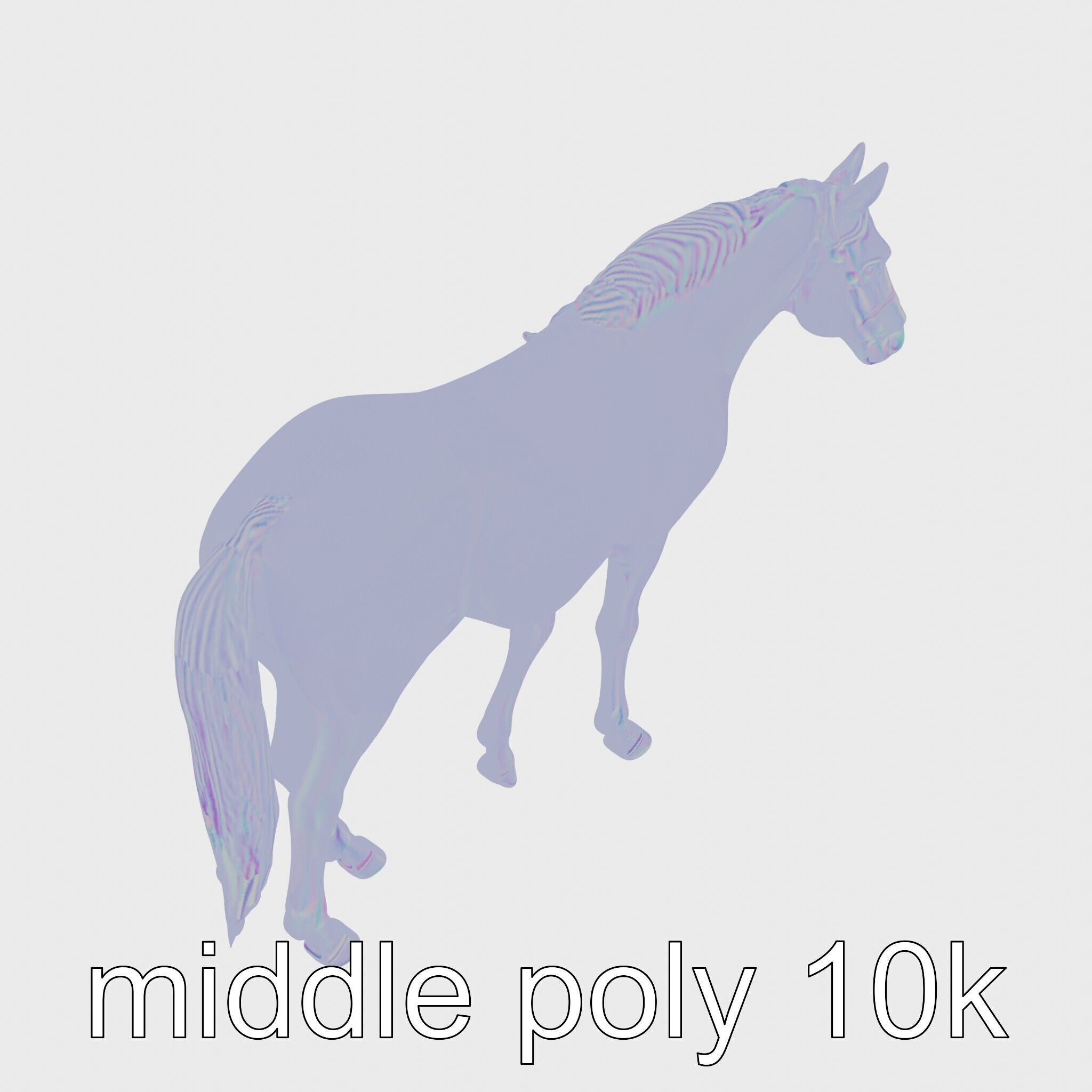 Bay Quarter Horse 3D Model with Earthy Tones Low-poly 3D model_12