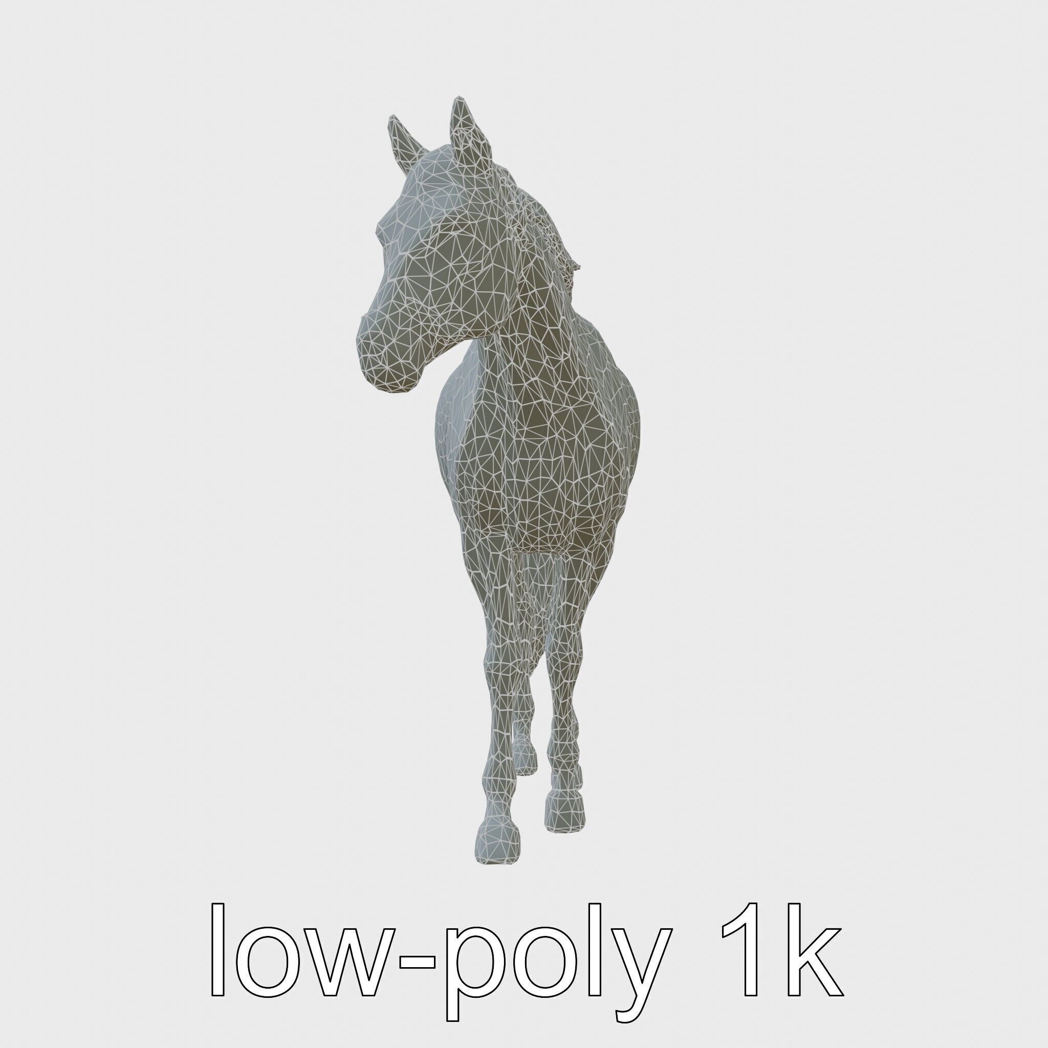 Bay Quarter Horse 3D Model with Earthy Tones Low-poly 3D model_21