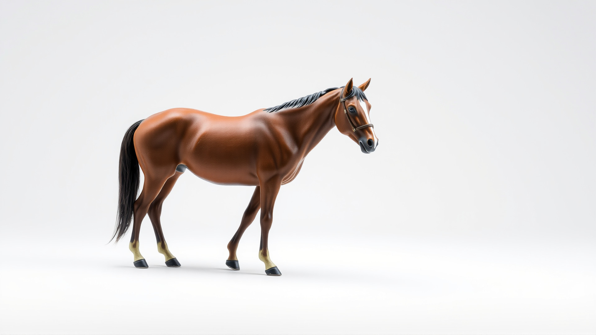 Bay Quarter Horse 3D Model with Earthy Tones Low-poly 3D model_3