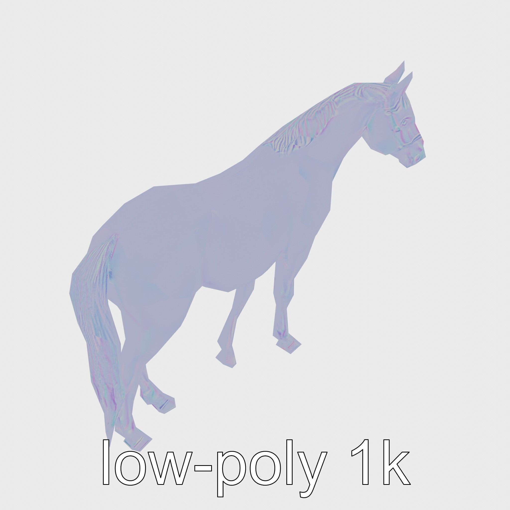 Bay Quarter Horse 3D Model with Earthy Tones Low-poly 3D model_20