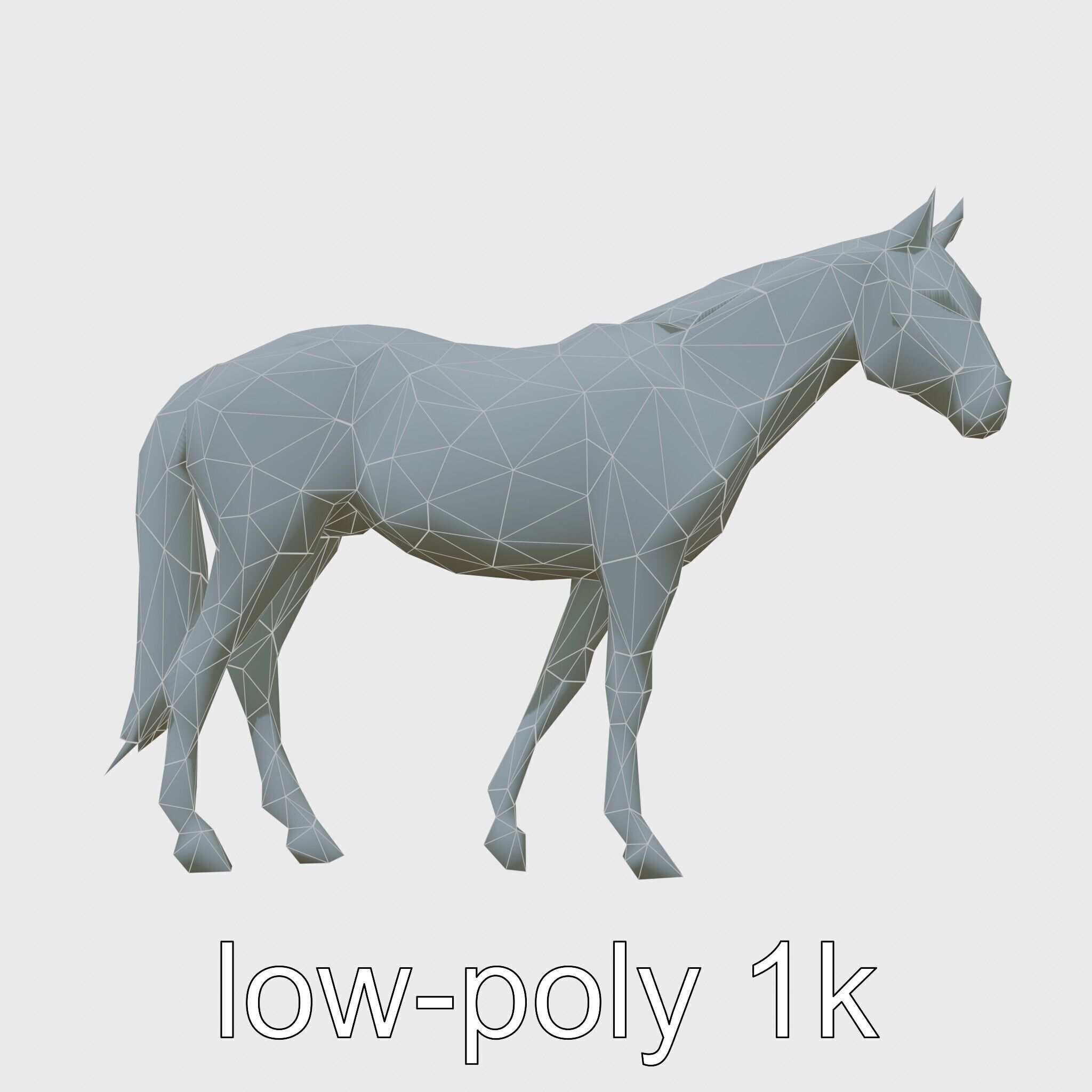Bay Quarter Horse 3D Model with Earthy Tones Low-poly 3D model_19