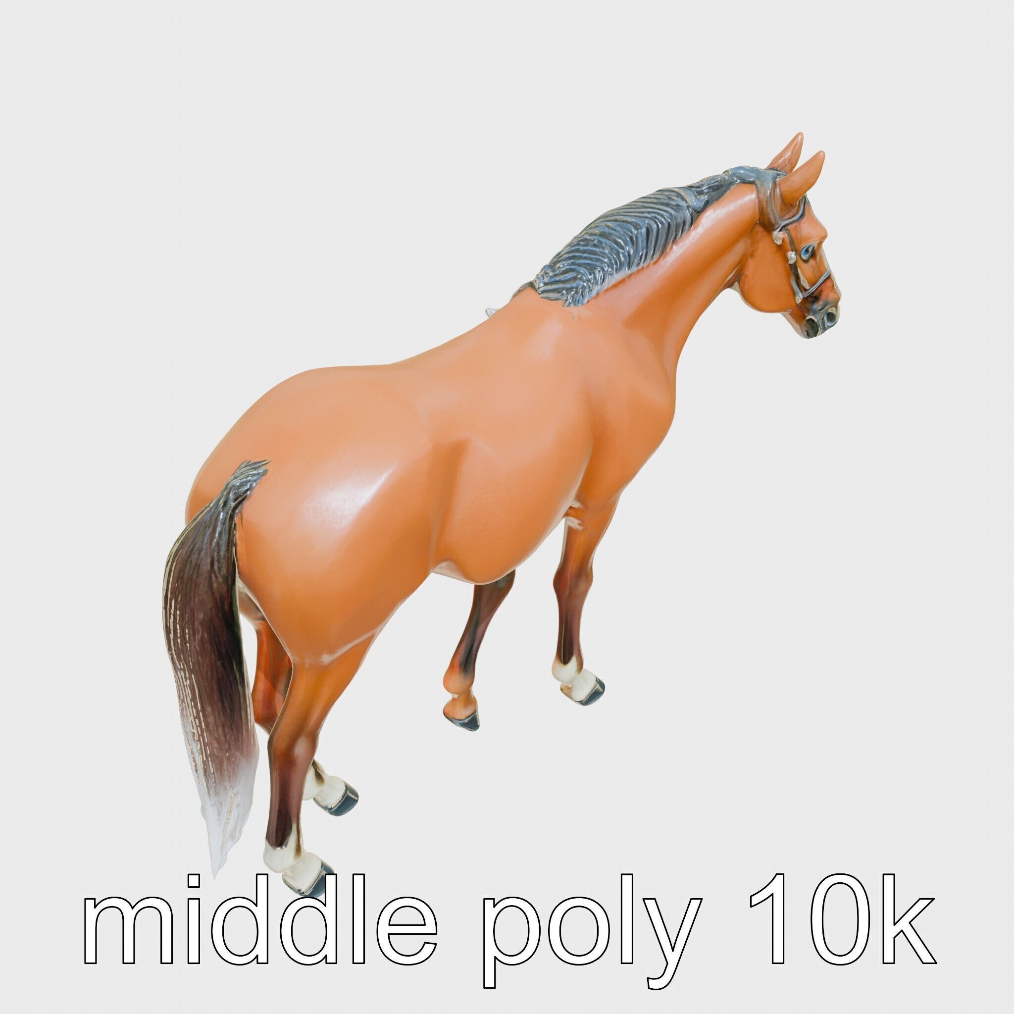 Bay Quarter Horse 3D Model with Earthy Tones Low-poly 3D model_30