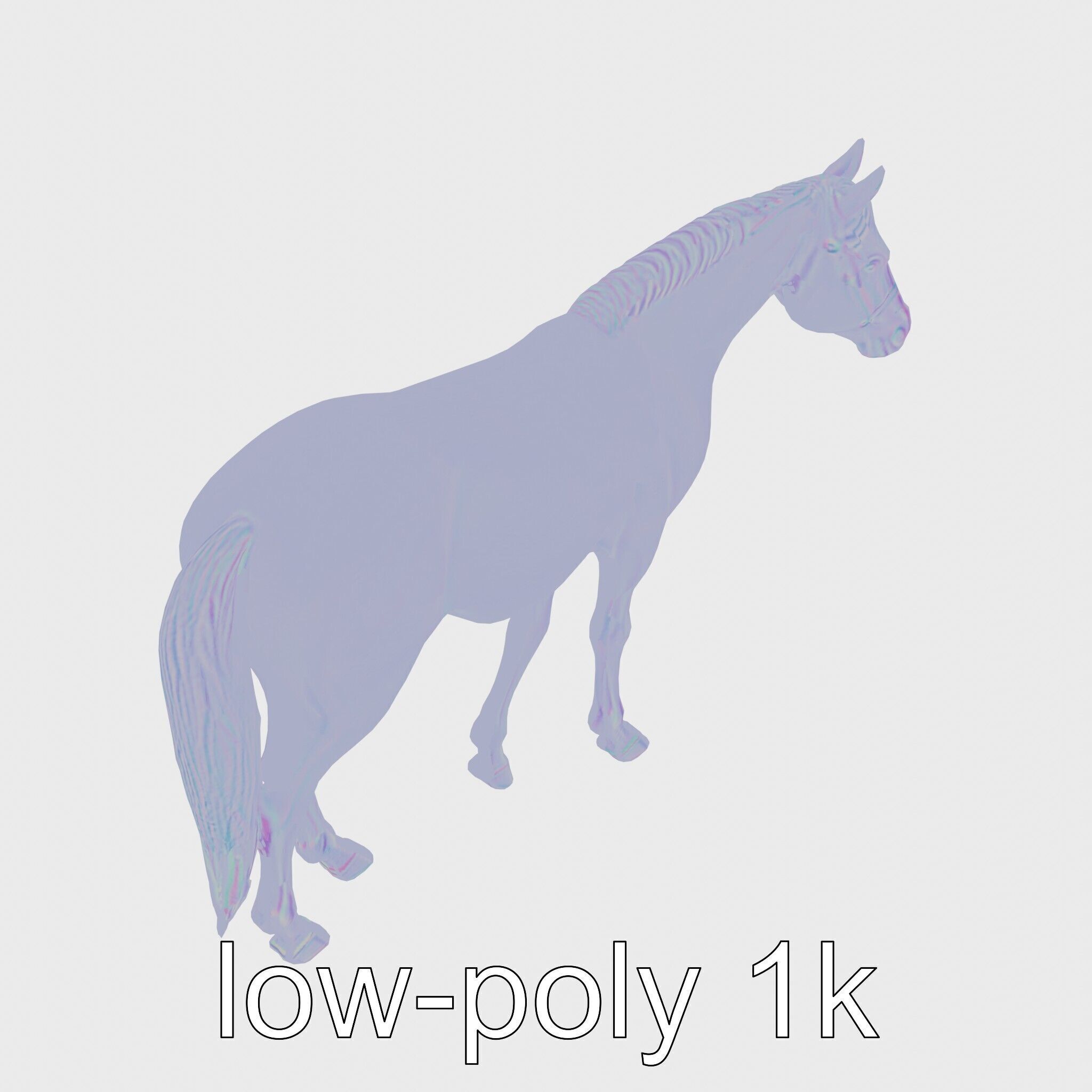 Bay Quarter Horse 3D Model with Earthy Tones Low-poly 3D model_18