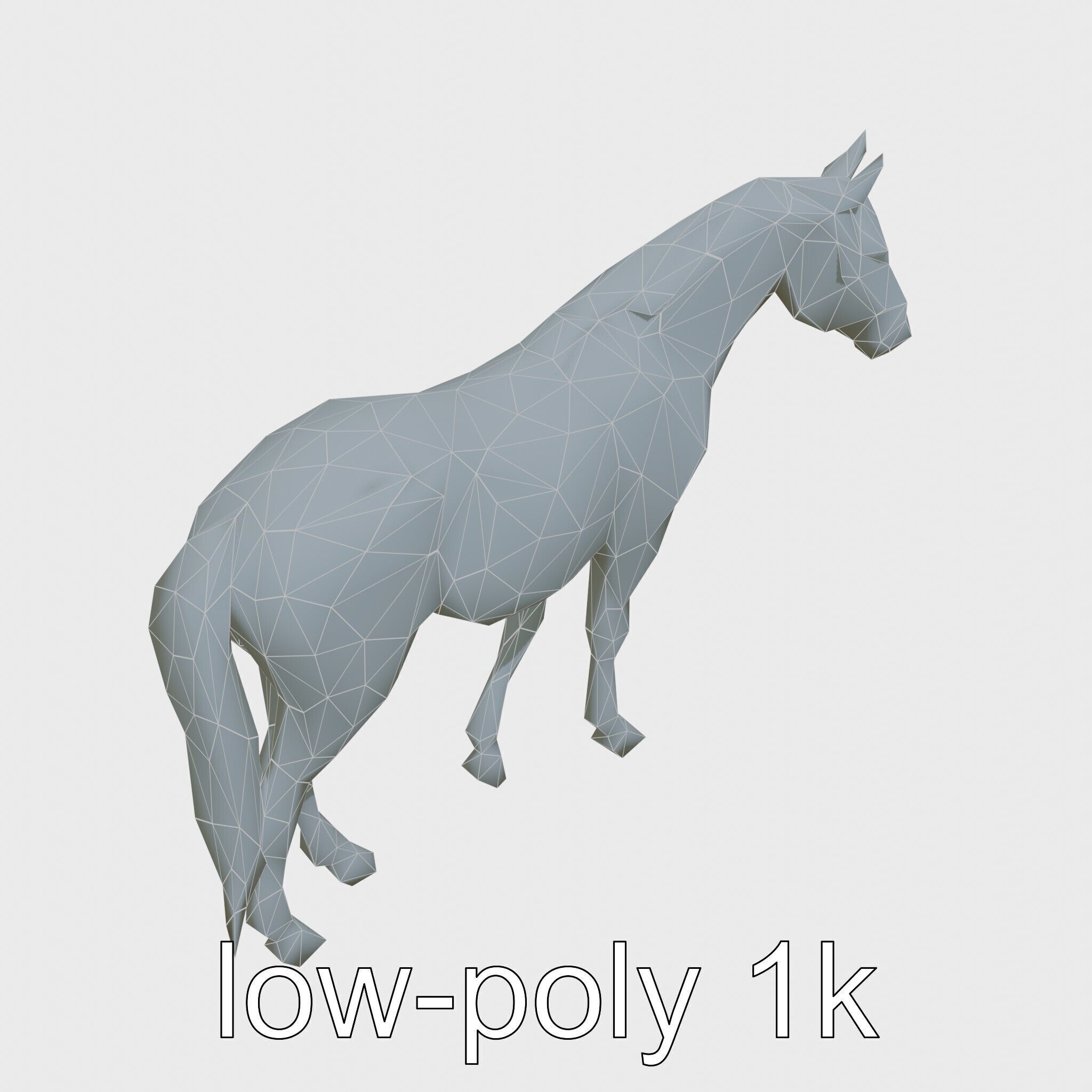 Bay Quarter Horse 3D Model with Earthy Tones Low-poly 3D model_25