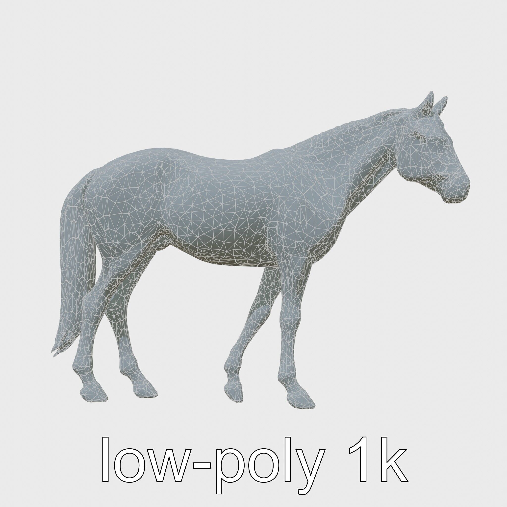 Bay Quarter Horse 3D Model with Earthy Tones Low-poly 3D model_6