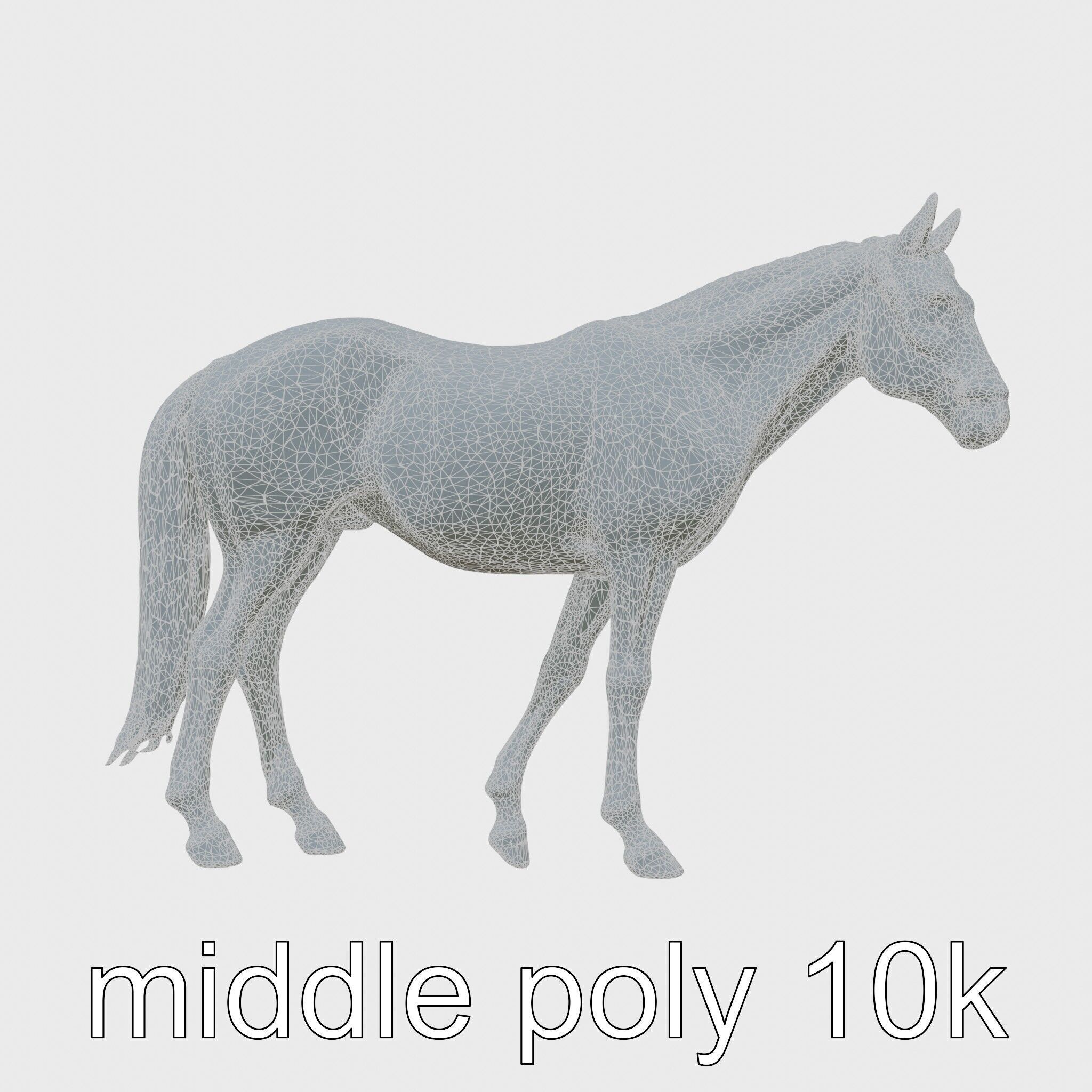 Bay Quarter Horse 3D Model with Earthy Tones Low-poly 3D model_5
