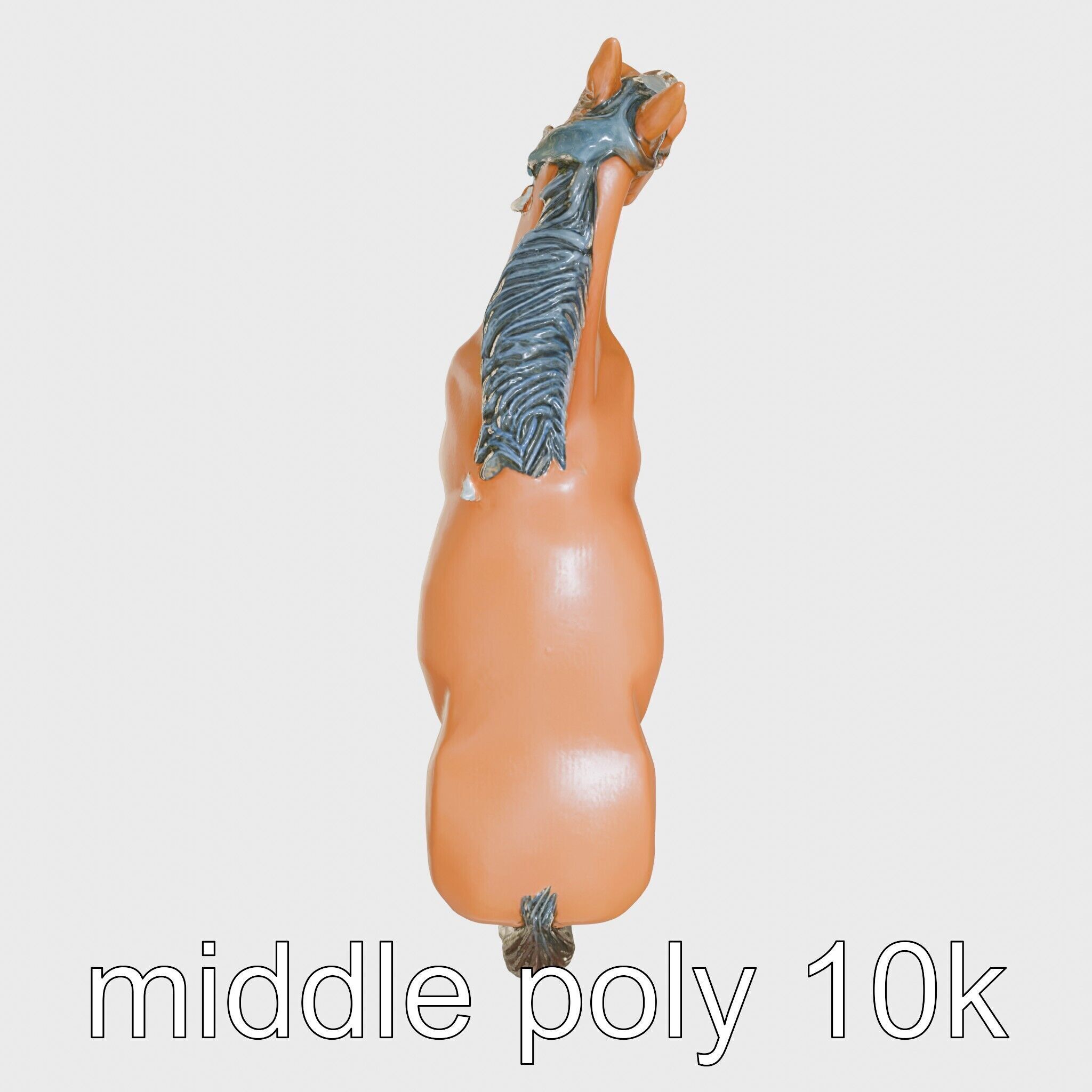 Bay Quarter Horse 3D Model with Earthy Tones Low-poly 3D model_8