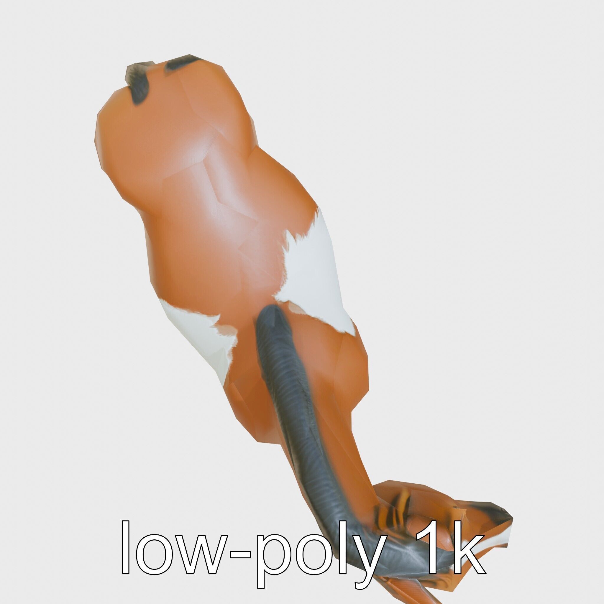 Bay Warmblood Horse Model with White Markings Low-poly 3D model_18