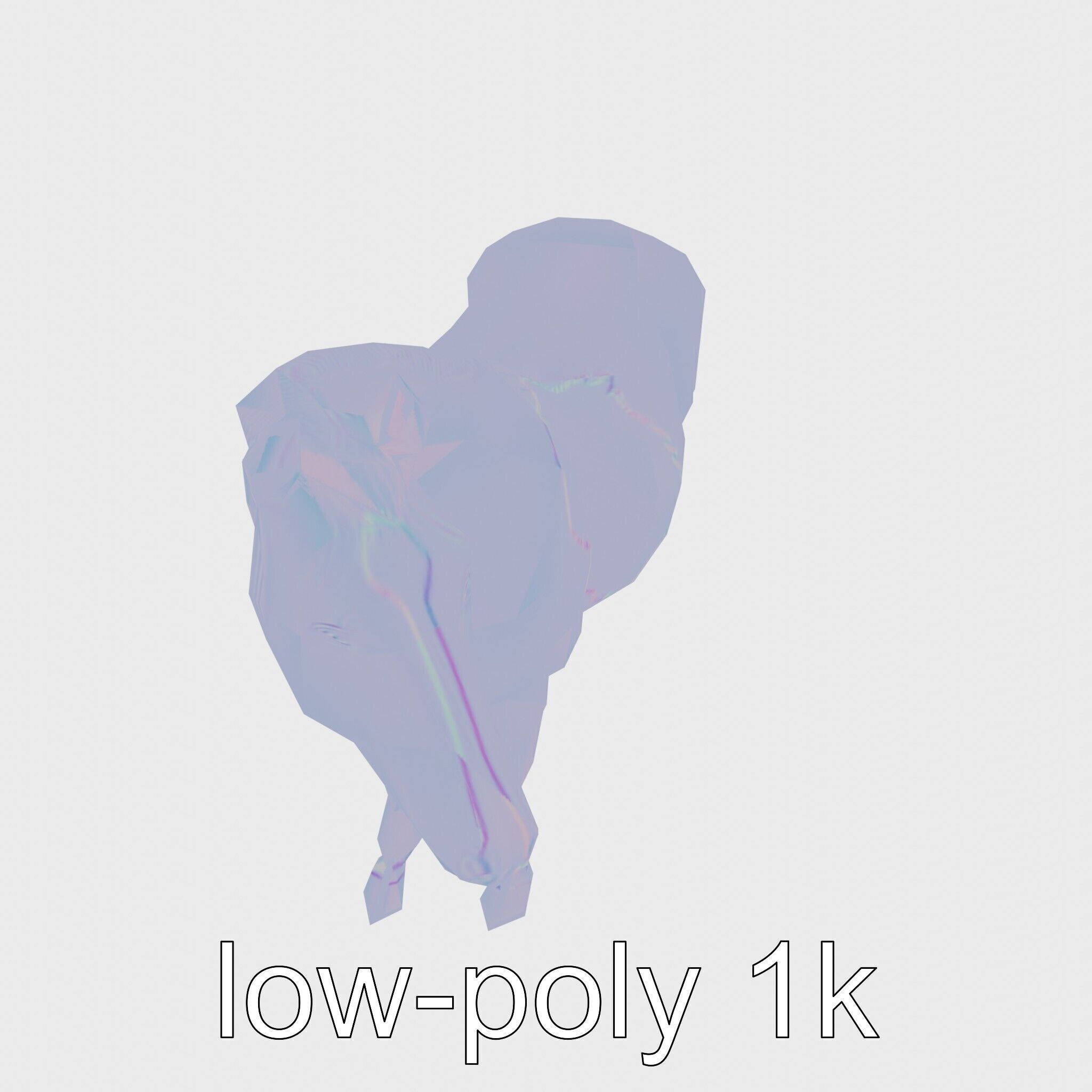 Bay Warmblood Horse Model with White Markings Low-poly 3D model_17