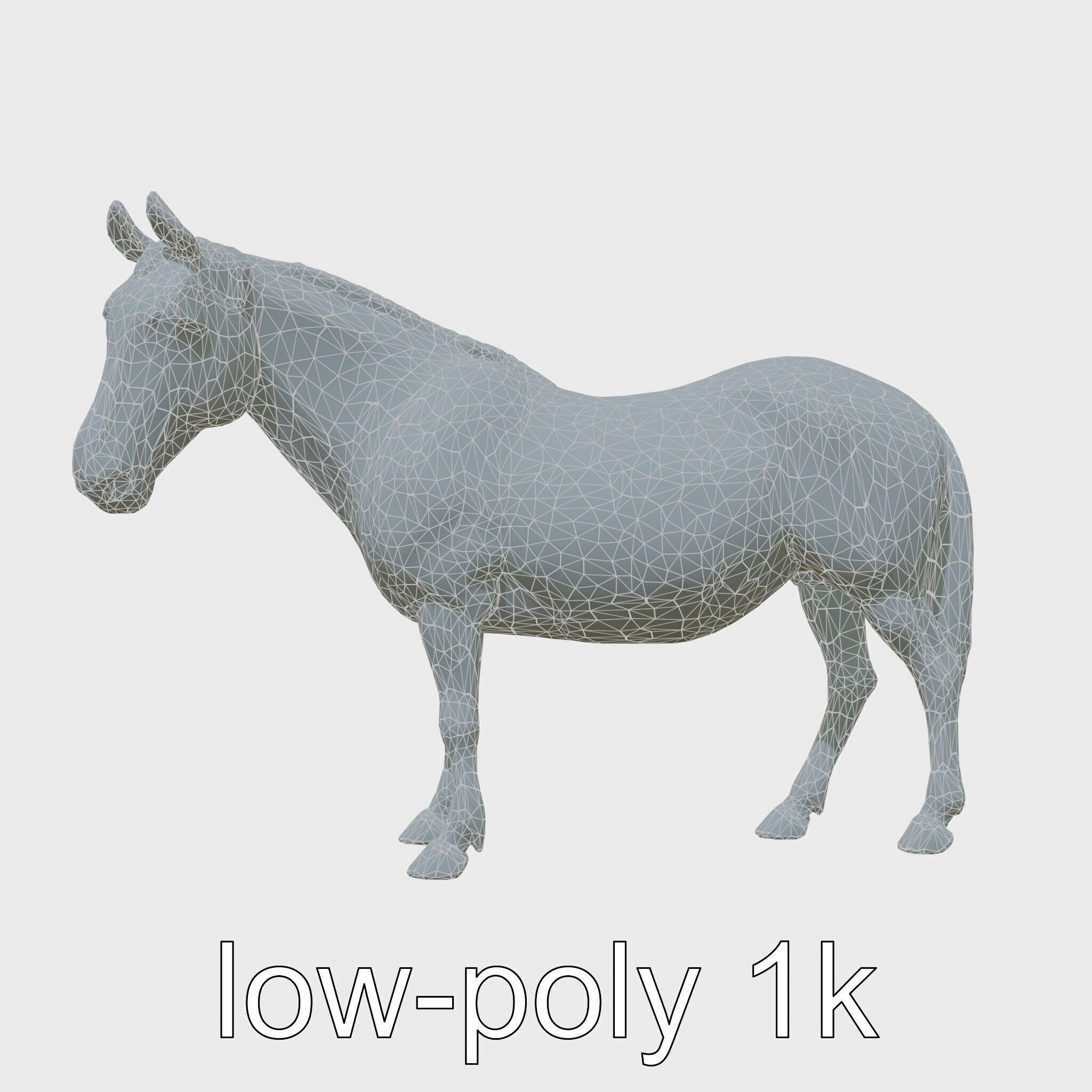 Bay Warmblood Horse Model with White Markings Low-poly 3D model_9