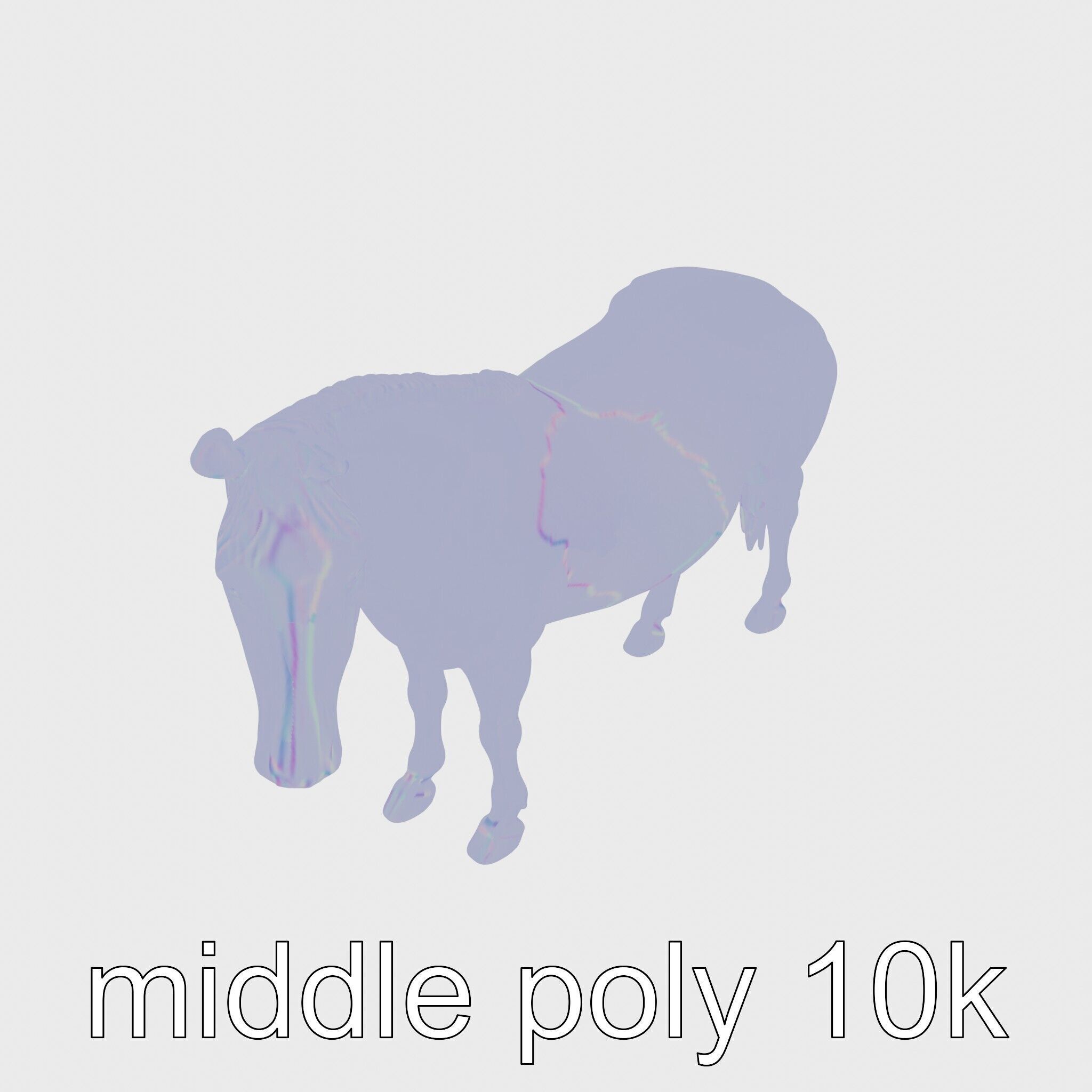 Bay Warmblood Horse Model with White Markings Low-poly 3D model_20