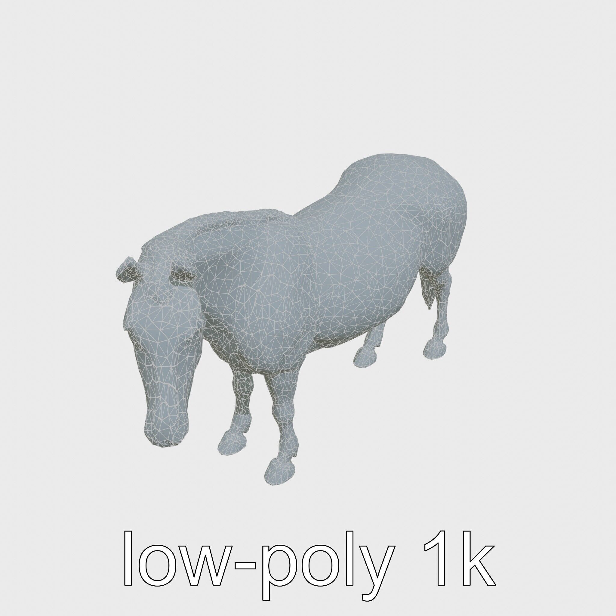 Bay Warmblood Horse Model with White Markings Low-poly 3D model_15