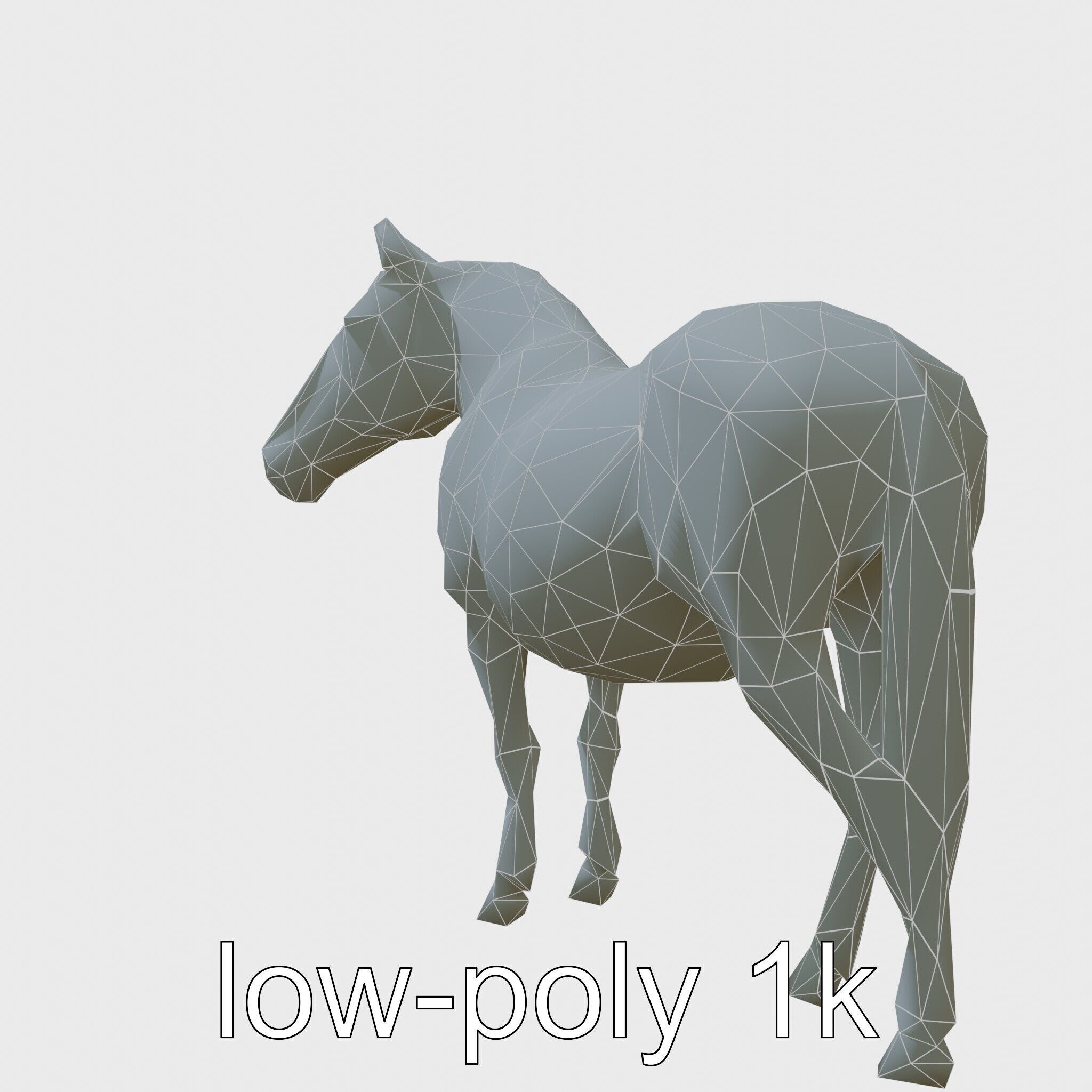 Bay Warmblood Horse Model with White Markings Low-poly 3D model_7