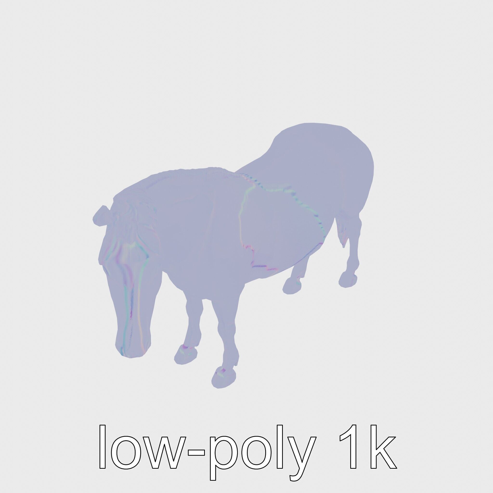 Bay Warmblood Horse Model with White Markings Low-poly 3D model_14