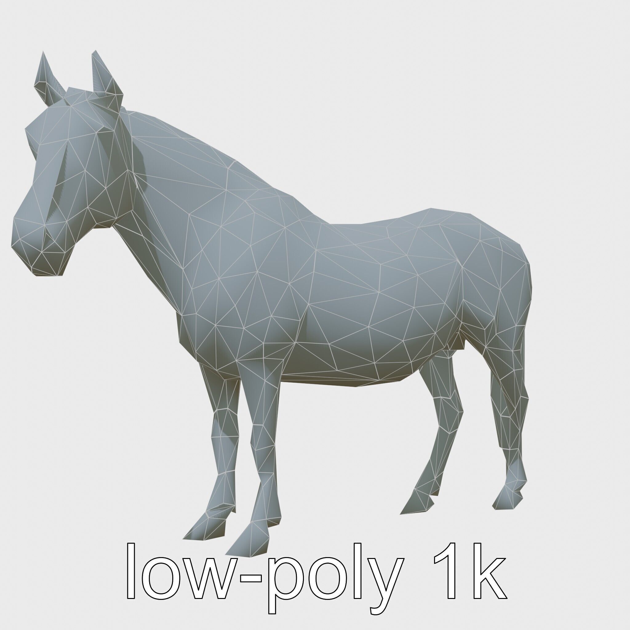 Bay Warmblood Horse Model with White Markings Low-poly 3D model_16