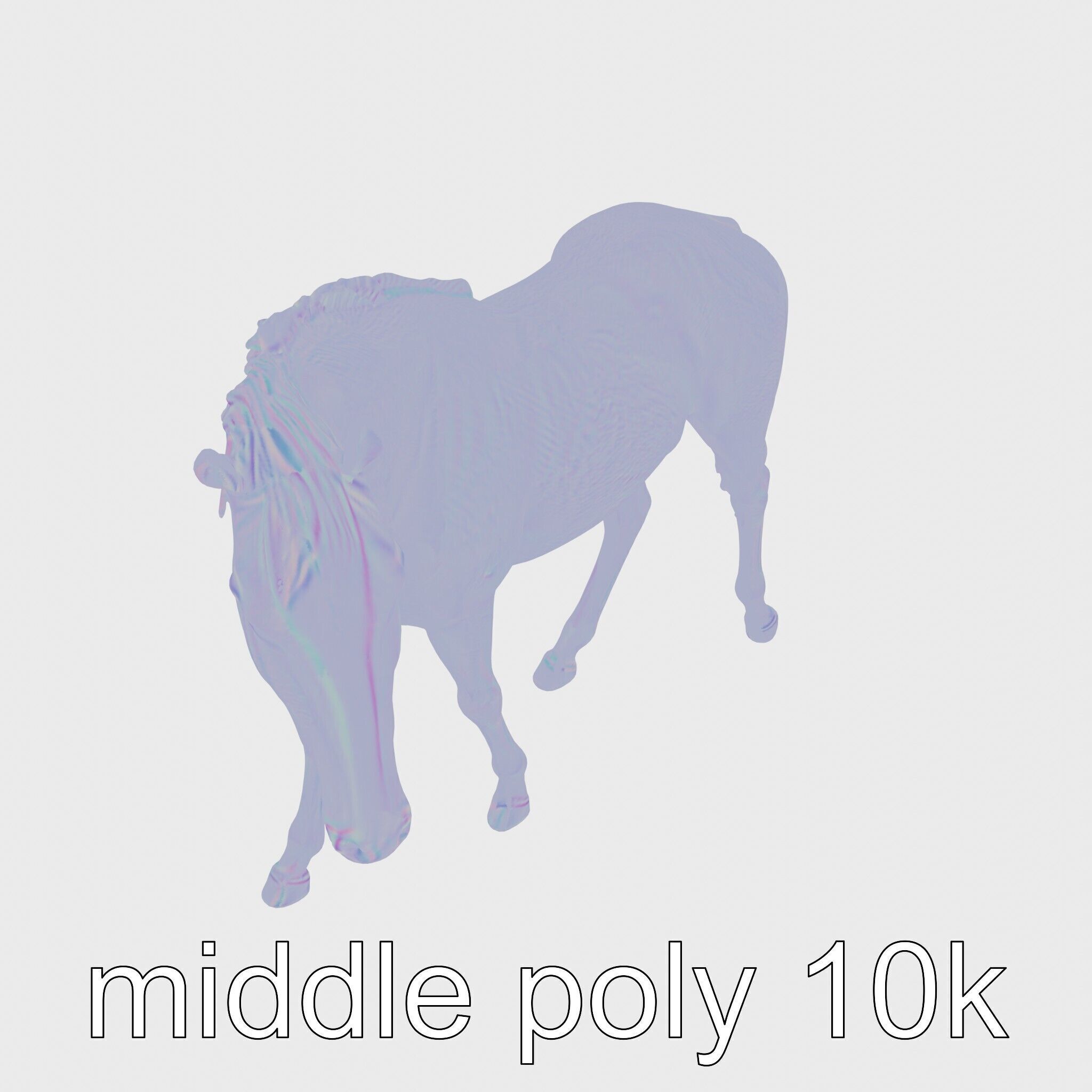 Gray Warmblood Horse with White Transition Low-poly 3D model_26