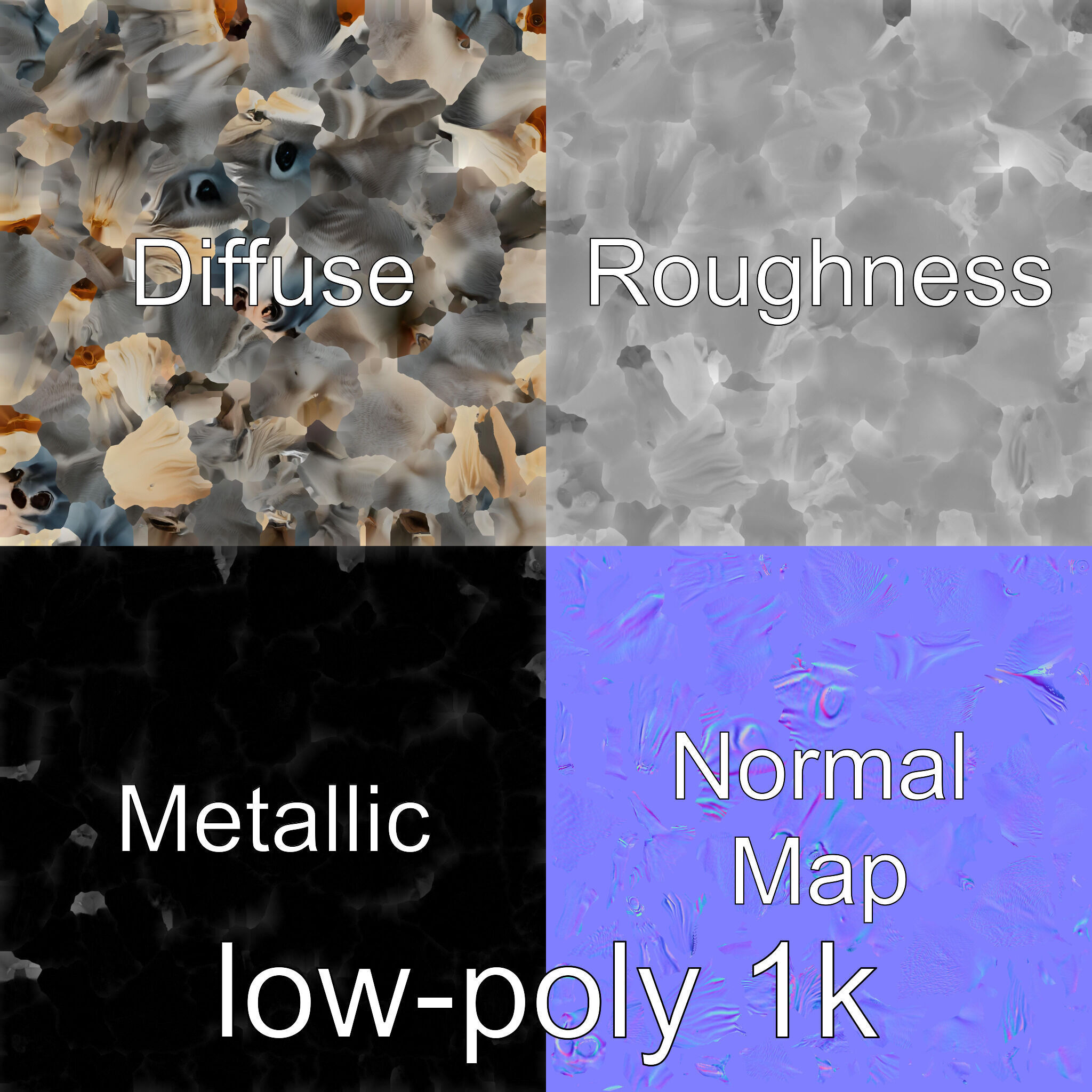 Gray Warmblood Horse with White Transition Low-poly 3D model_30