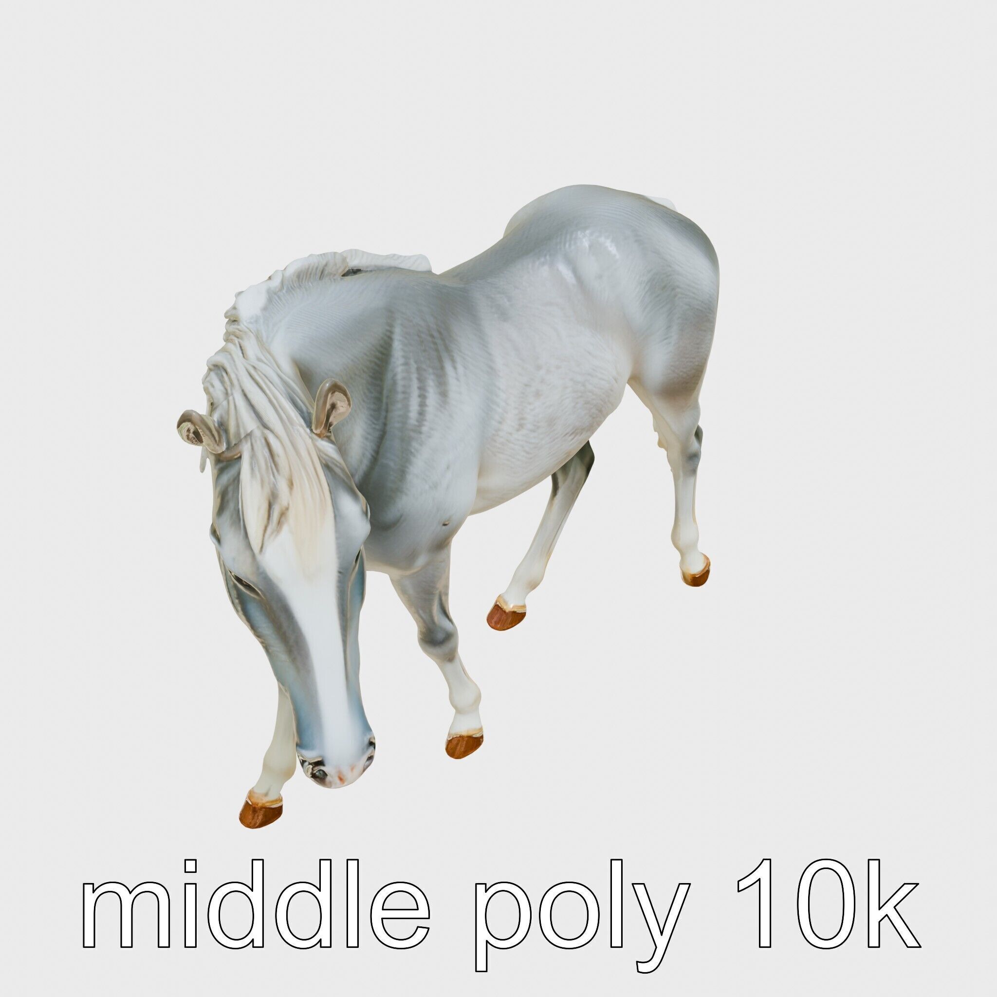 Gray Warmblood Horse with White Transition Low-poly 3D model_11