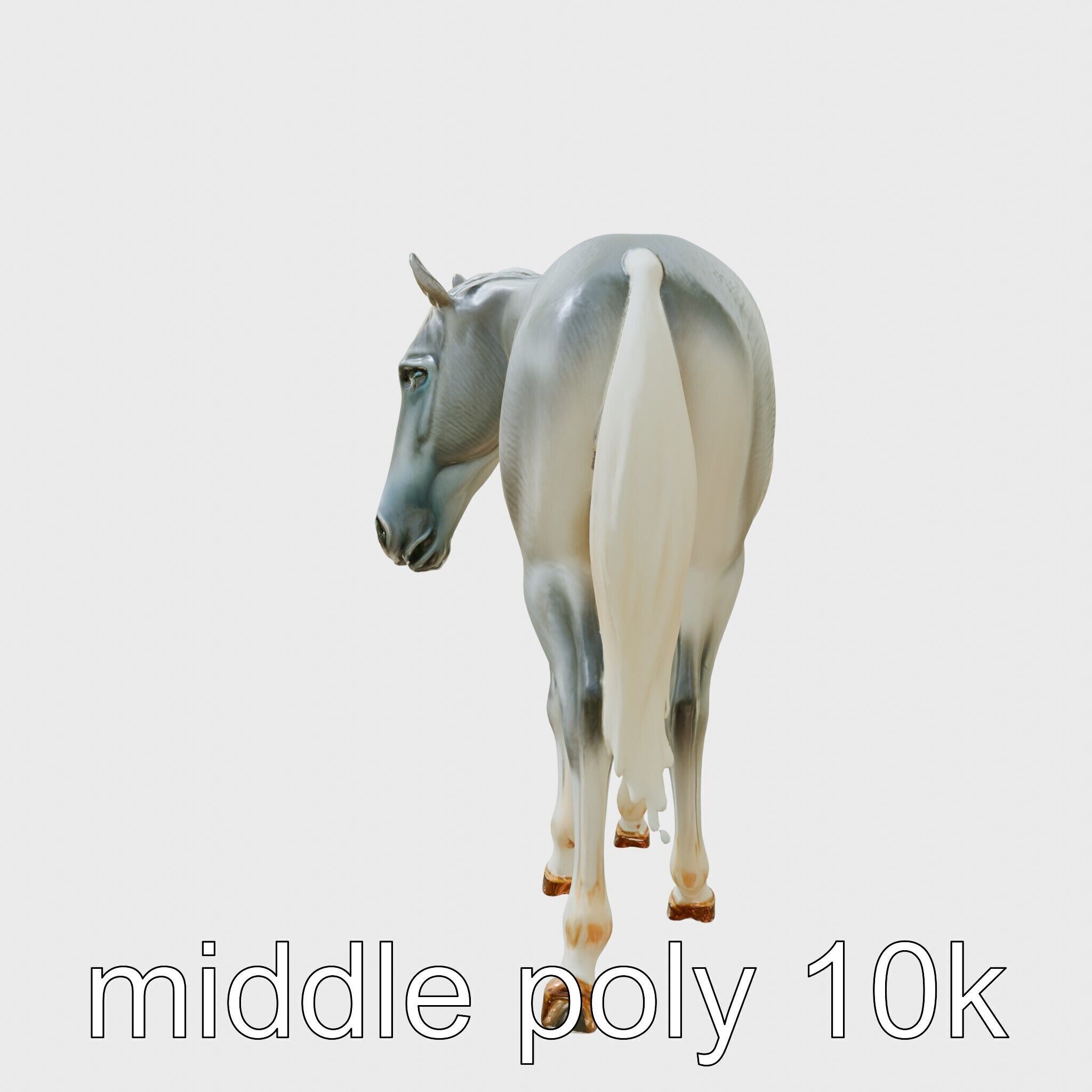 Gray Warmblood Horse with White Transition Low-poly 3D model_18