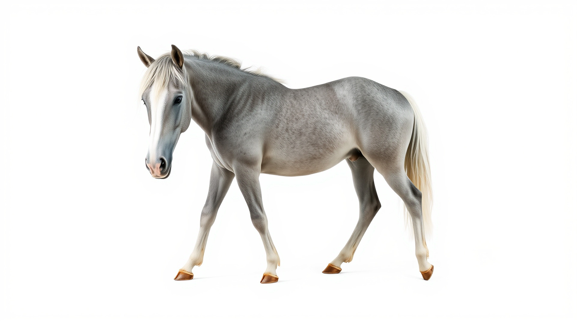 Gray Warmblood Horse with White Transition Low-poly 3D model_3