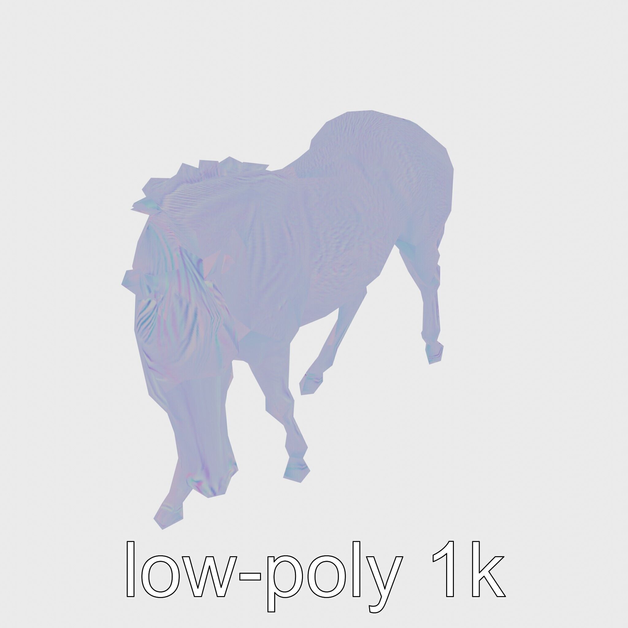 Gray Warmblood Horse with White Transition Low-poly 3D model_19