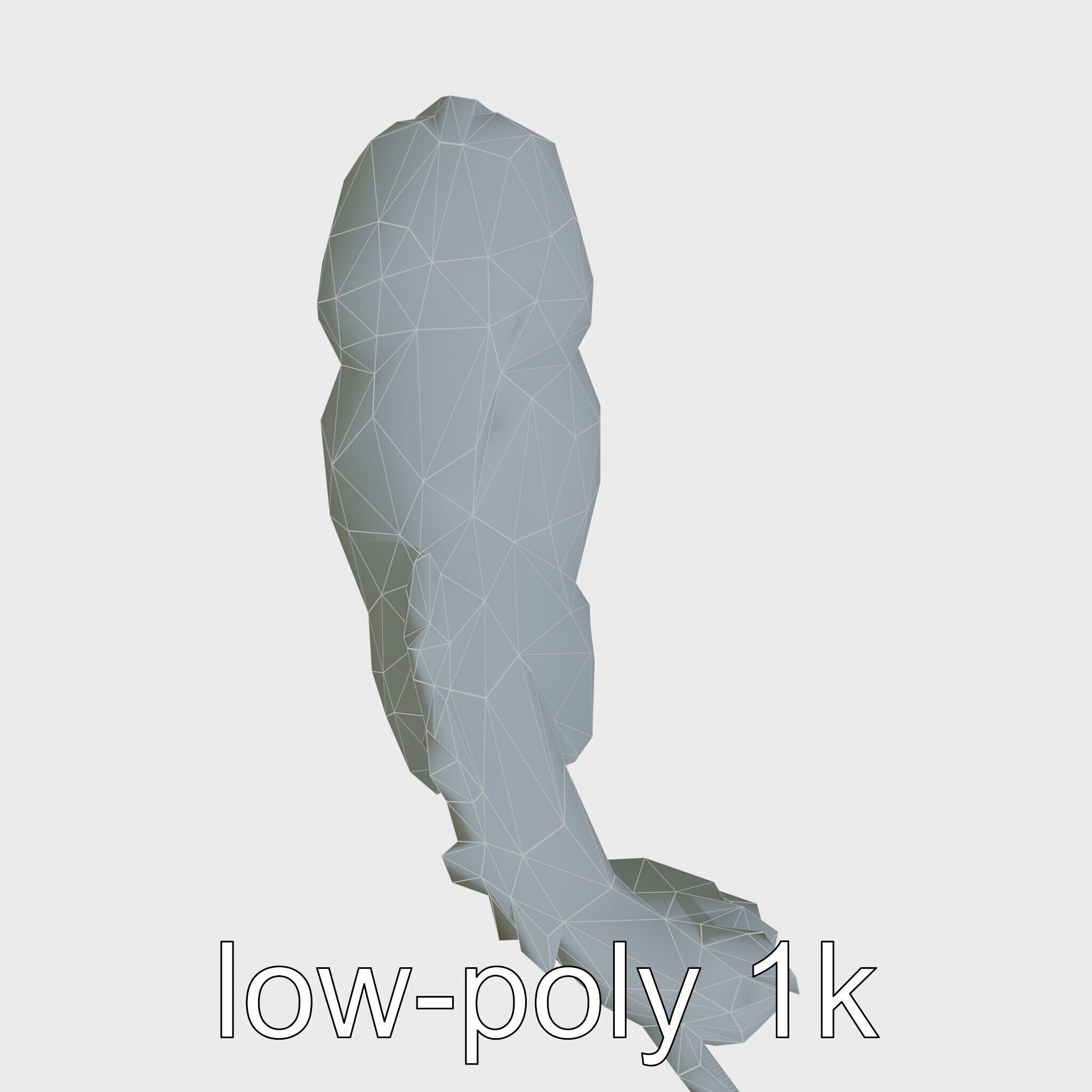 Gray Warmblood Horse with White Transition Low-poly 3D model_12