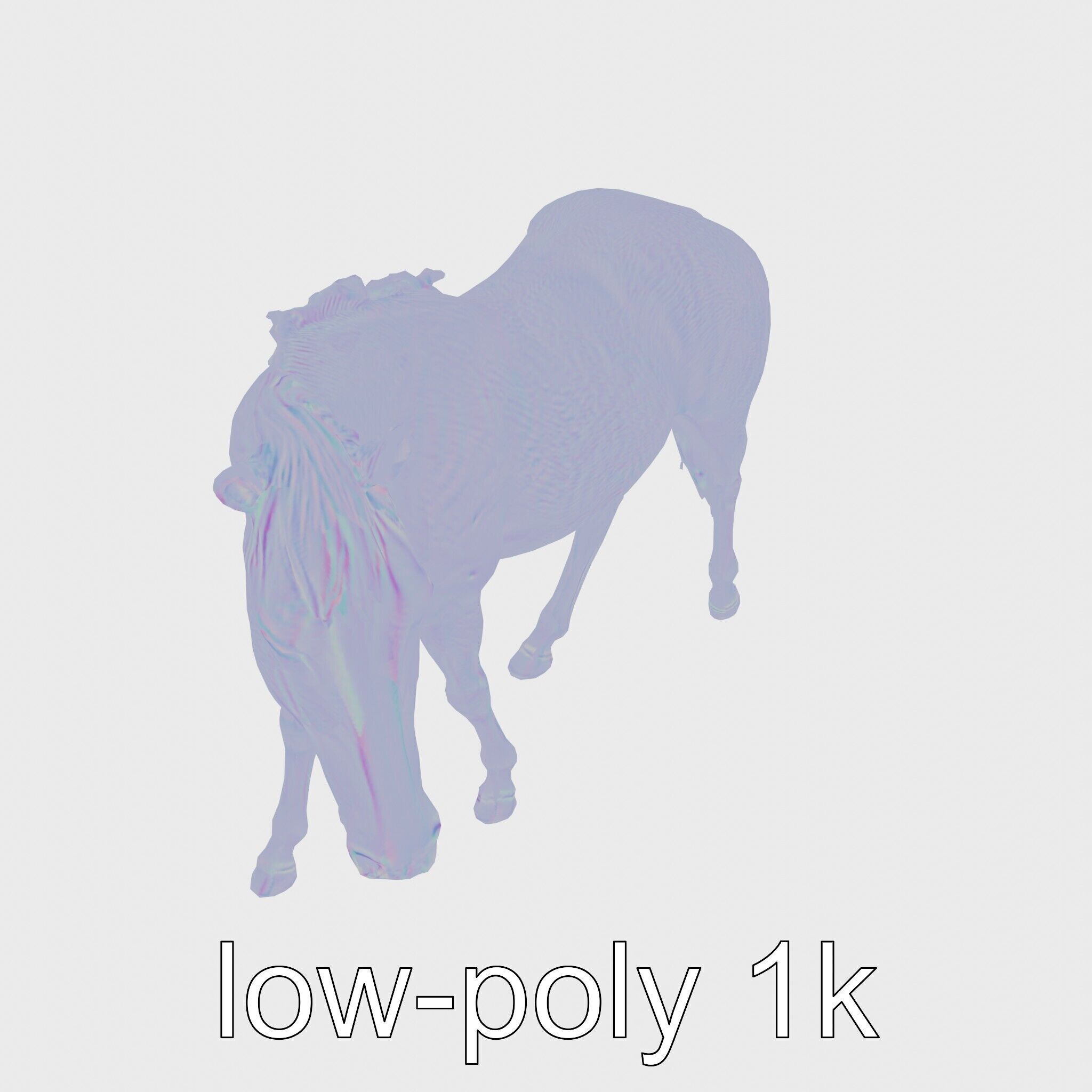 Gray Warmblood Horse with White Transition Low-poly 3D model_16