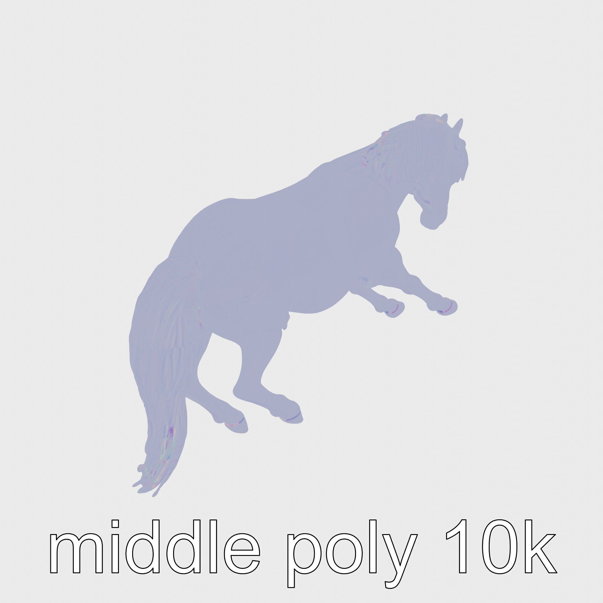 Majestic Black Friesian Horse in Motion Low-poly 3D model_14