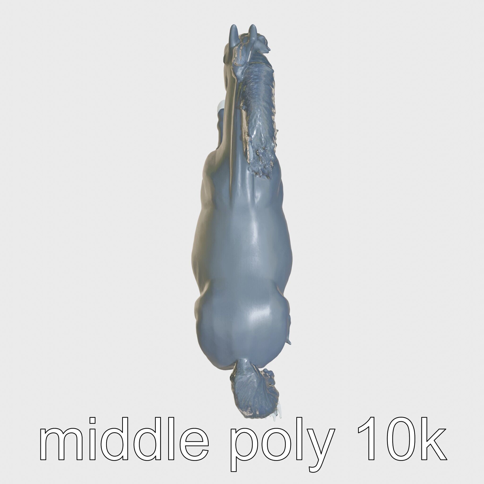 Majestic Black Friesian Horse in Motion Low-poly 3D model_8