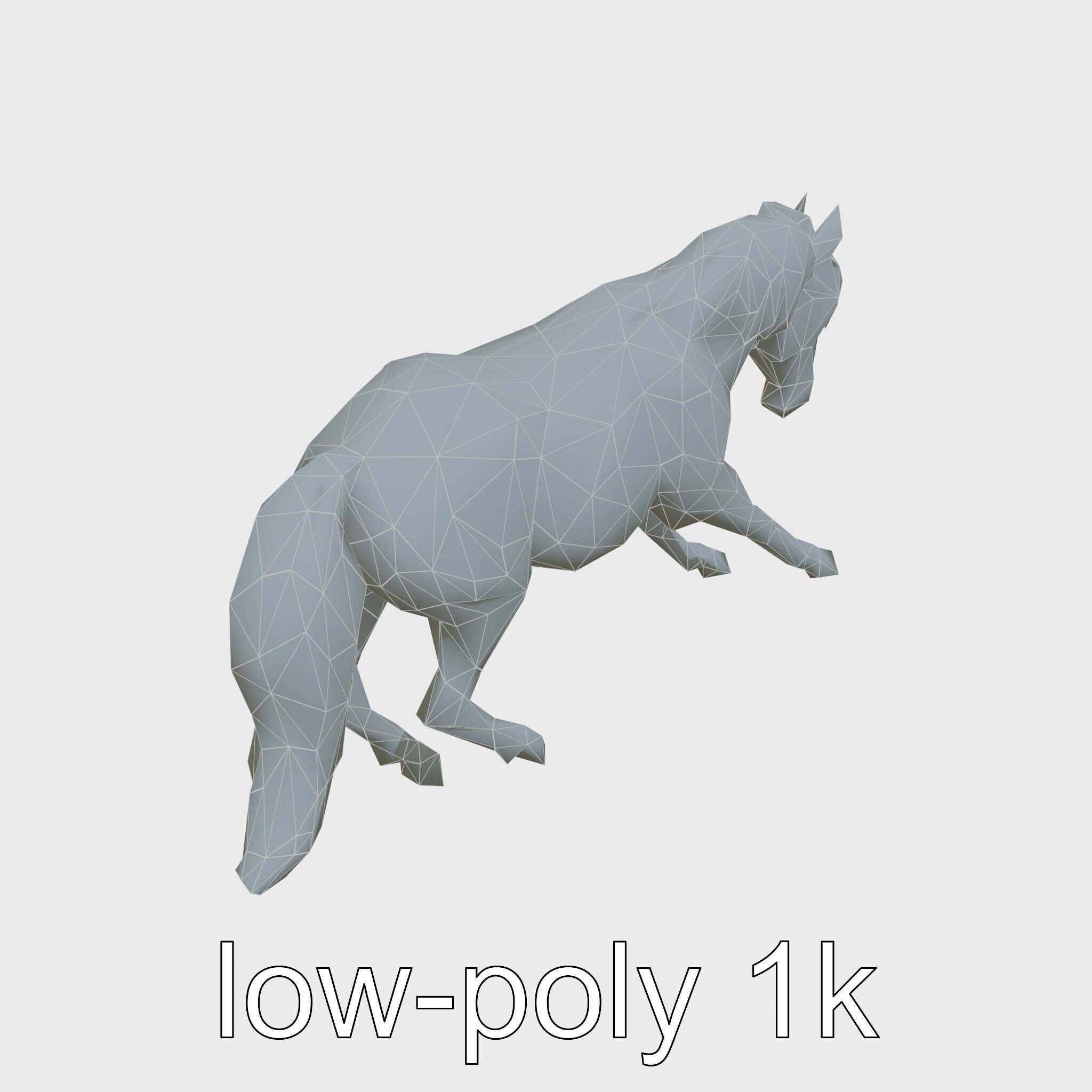 Majestic Black Friesian Horse in Motion Low-poly 3D model_23