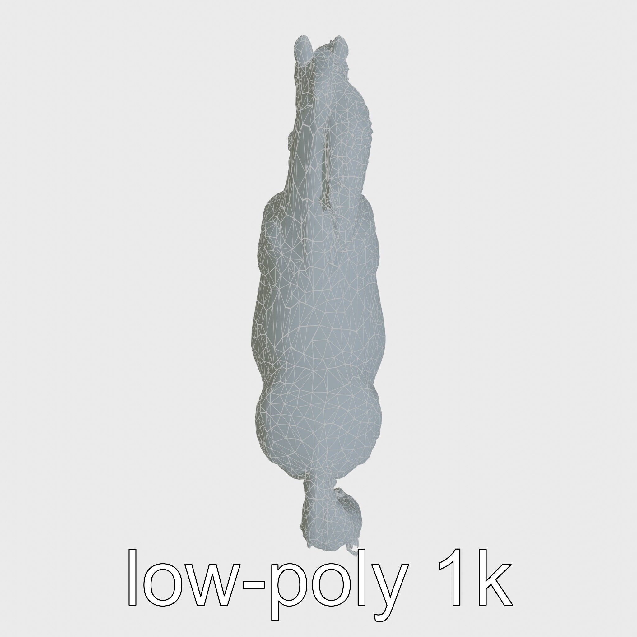 Majestic Black Friesian Horse in Motion Low-poly 3D model_21