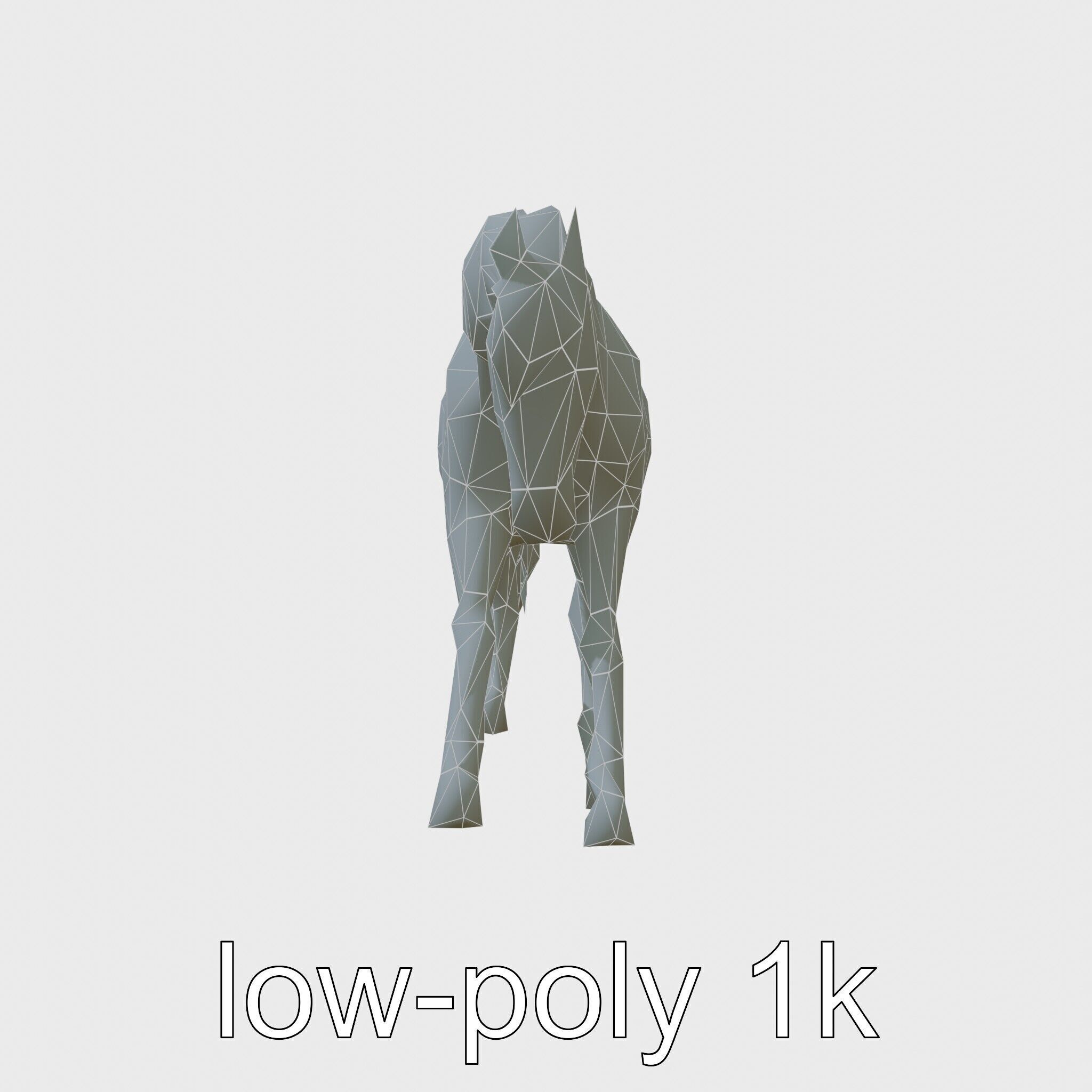 Majestic Black Friesian Horse in Motion Low-poly 3D model_17