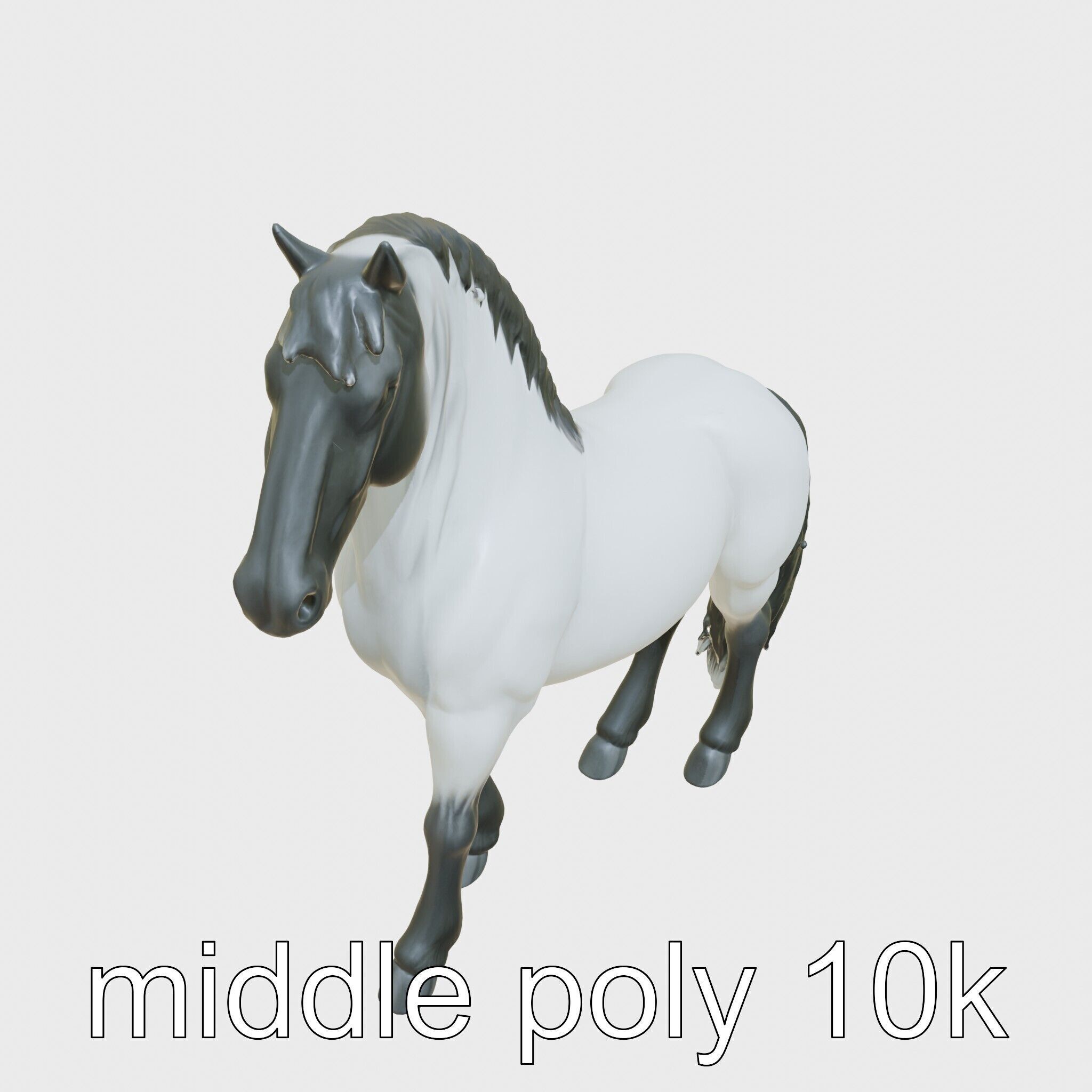 Black Percheron Horse 3D Model with Impressive Stature and St... Low-poly 3D model_8
