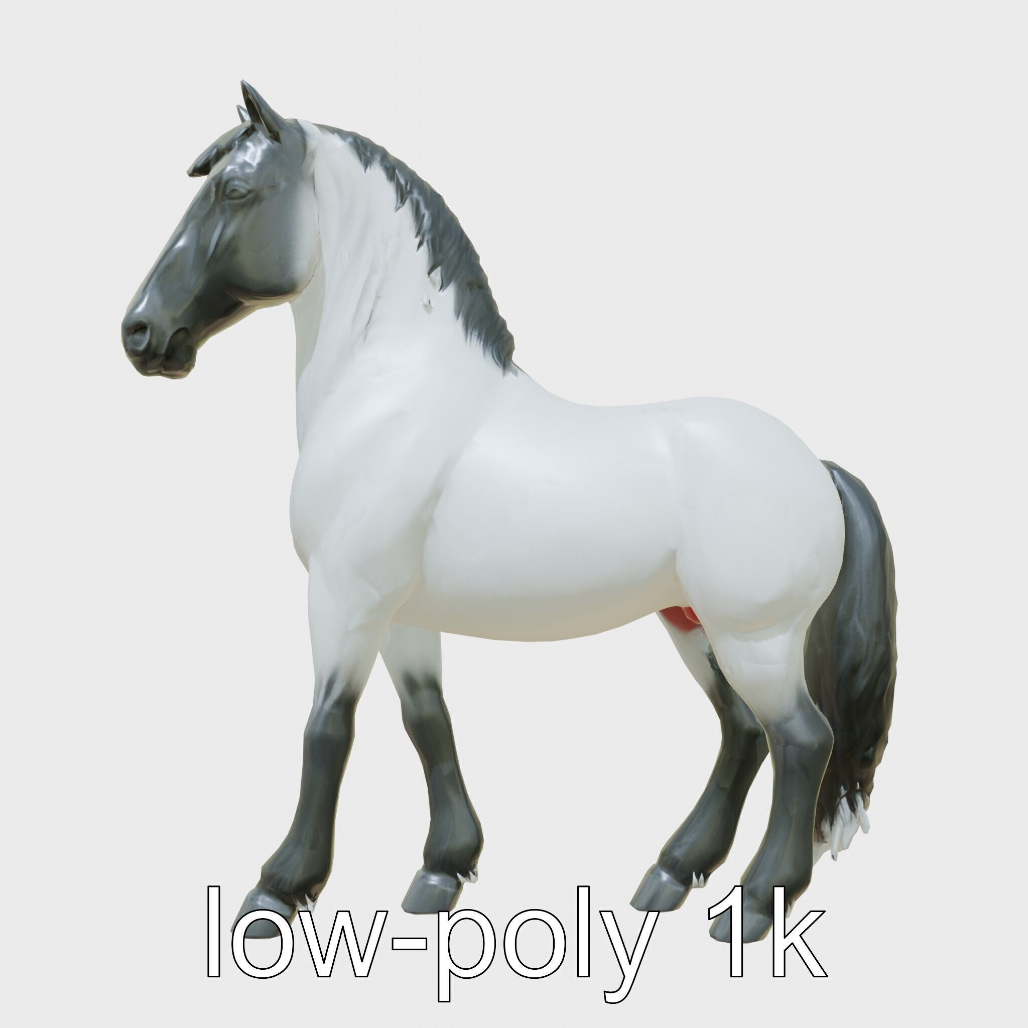 Black Percheron Horse 3D Model with Impressive Stature and St... Low-poly 3D model_9