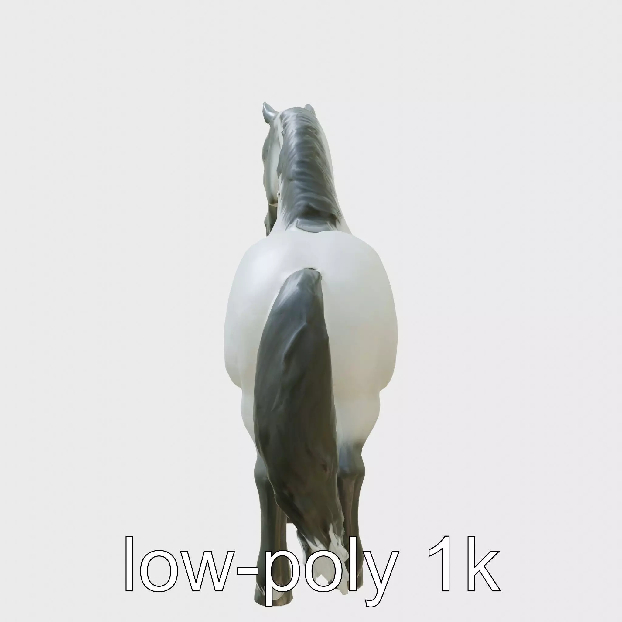 Black Percheron Horse 3D Model with Impressive Stature and St... Low-poly 3D model_0