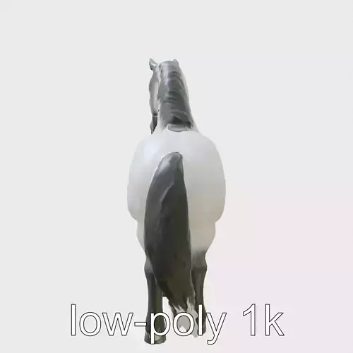 Black Percheron Horse 3D Model with Impressive Stature and St... Low-poly 3D model