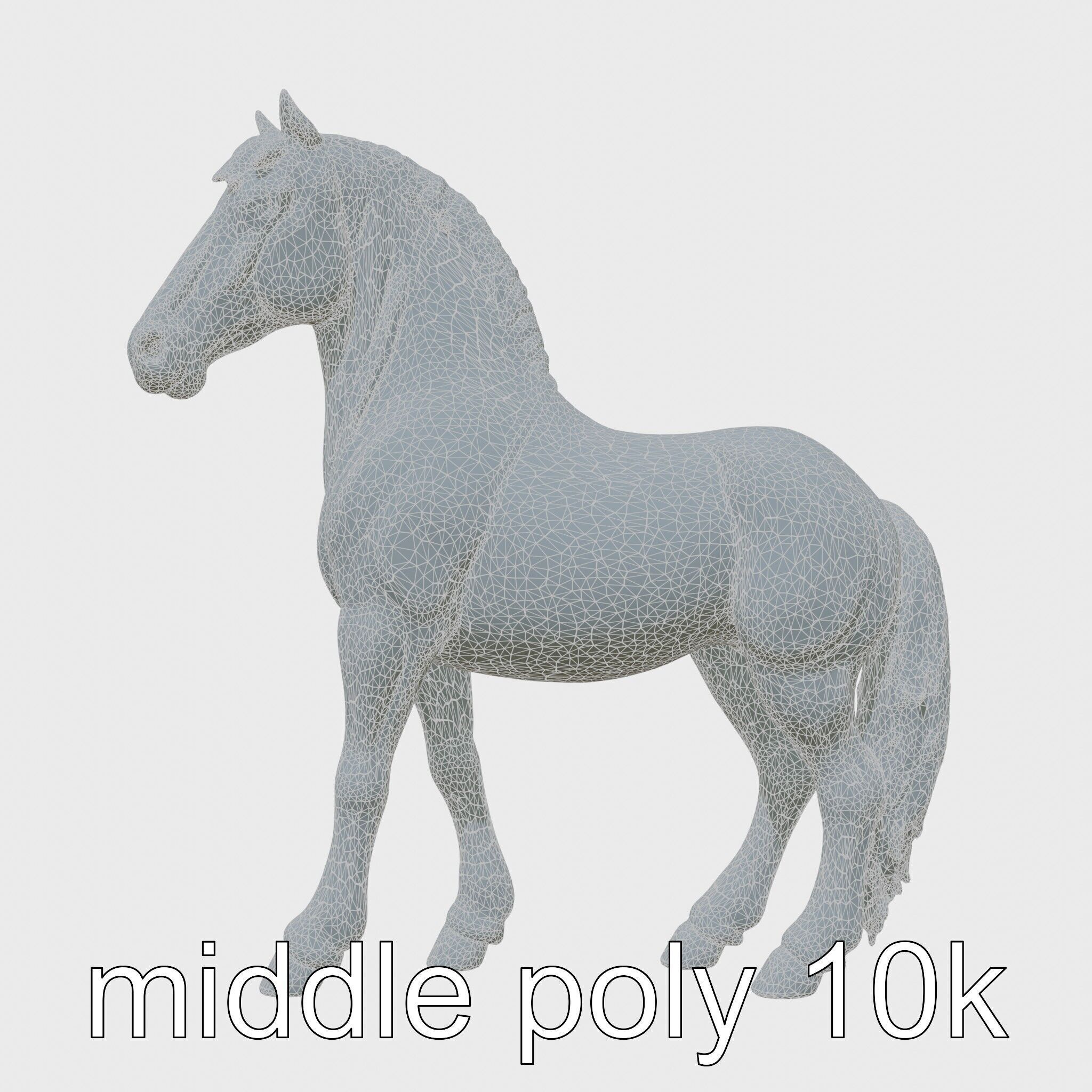 Black Percheron Horse 3D Model with Impressive Stature and St... Low-poly 3D model_27