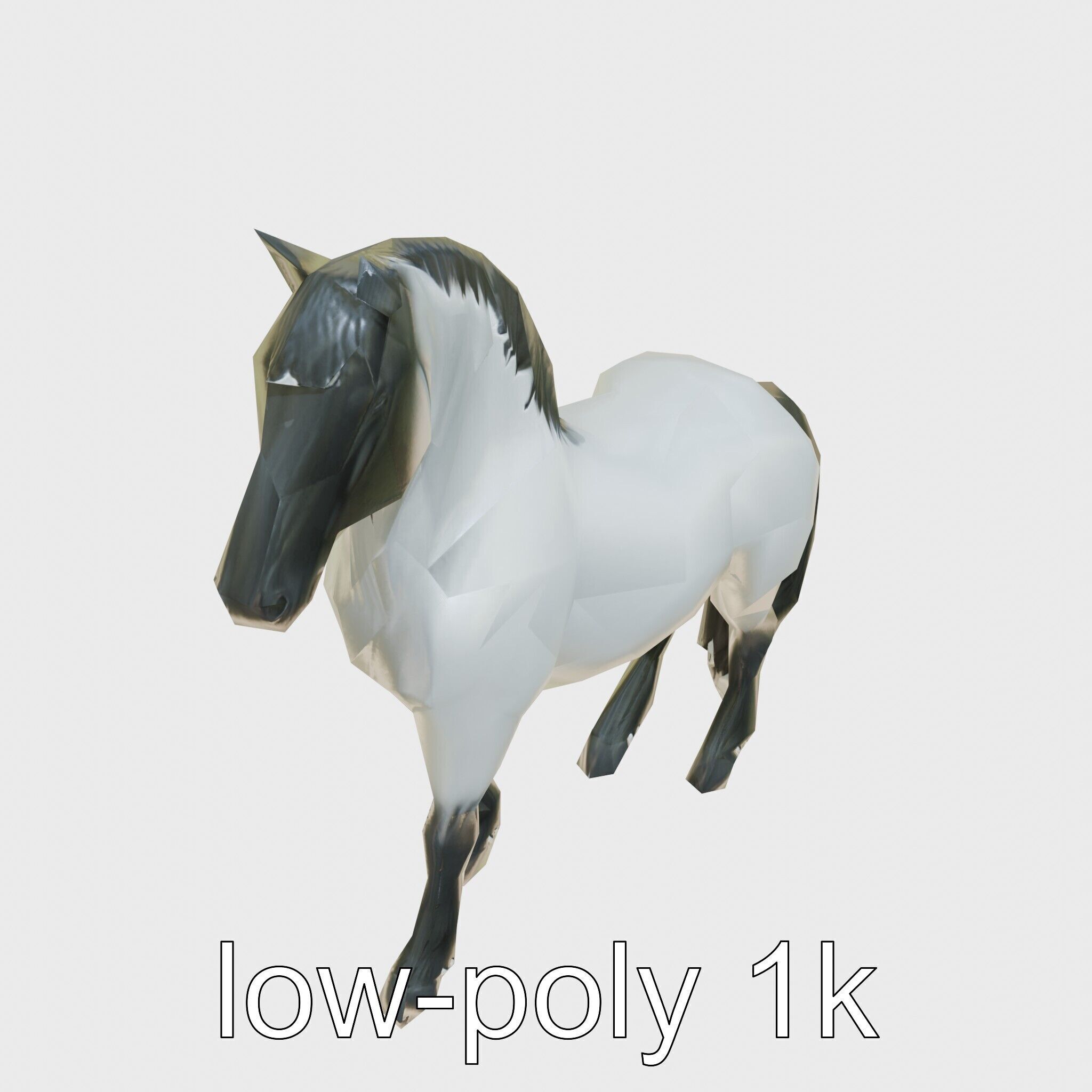 Black Percheron Horse 3D Model with Impressive Stature and St... Low-poly 3D model_10